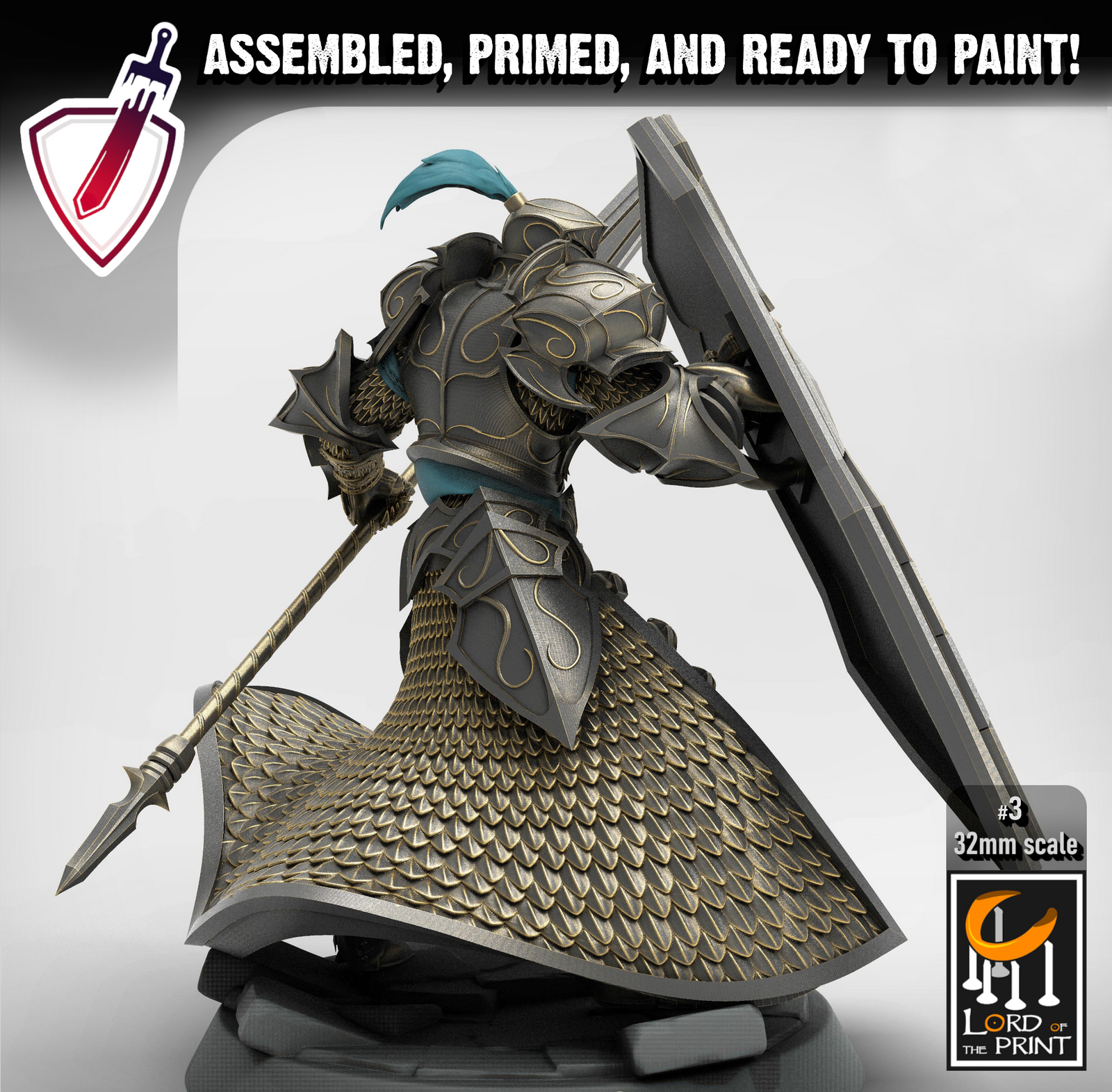 Elf Praetorians Pt.1 | Miniatures By Lord Of The Print | Mini For Tabletop Gaming, D&D, Pathfinder, And Painting | Assembled And Primed - Brush and Battle