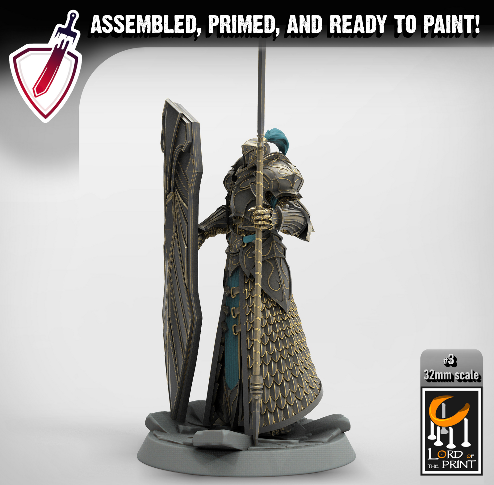 Elf Praetorians Pt.2 | Miniatures By Lord Of The Print | Mini For Tabletop Gaming, D&D, Pathfinder, And Painting | Assembled And Primed - Brush and Battle