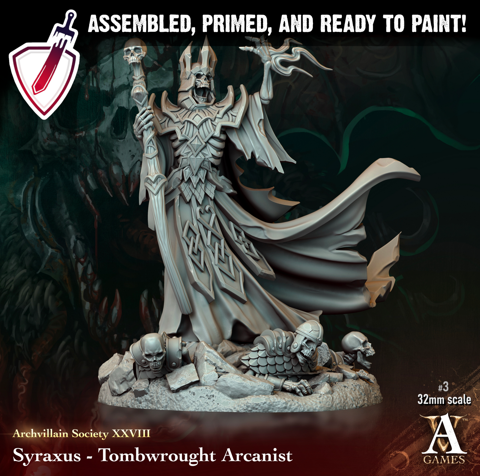 Heroes Vol. XXVIII | Miniatures By Archvillain Games | For Tabletop Gaming, D&D, Pathfinder, Painting | Assembled And Primed - Brush and Battle