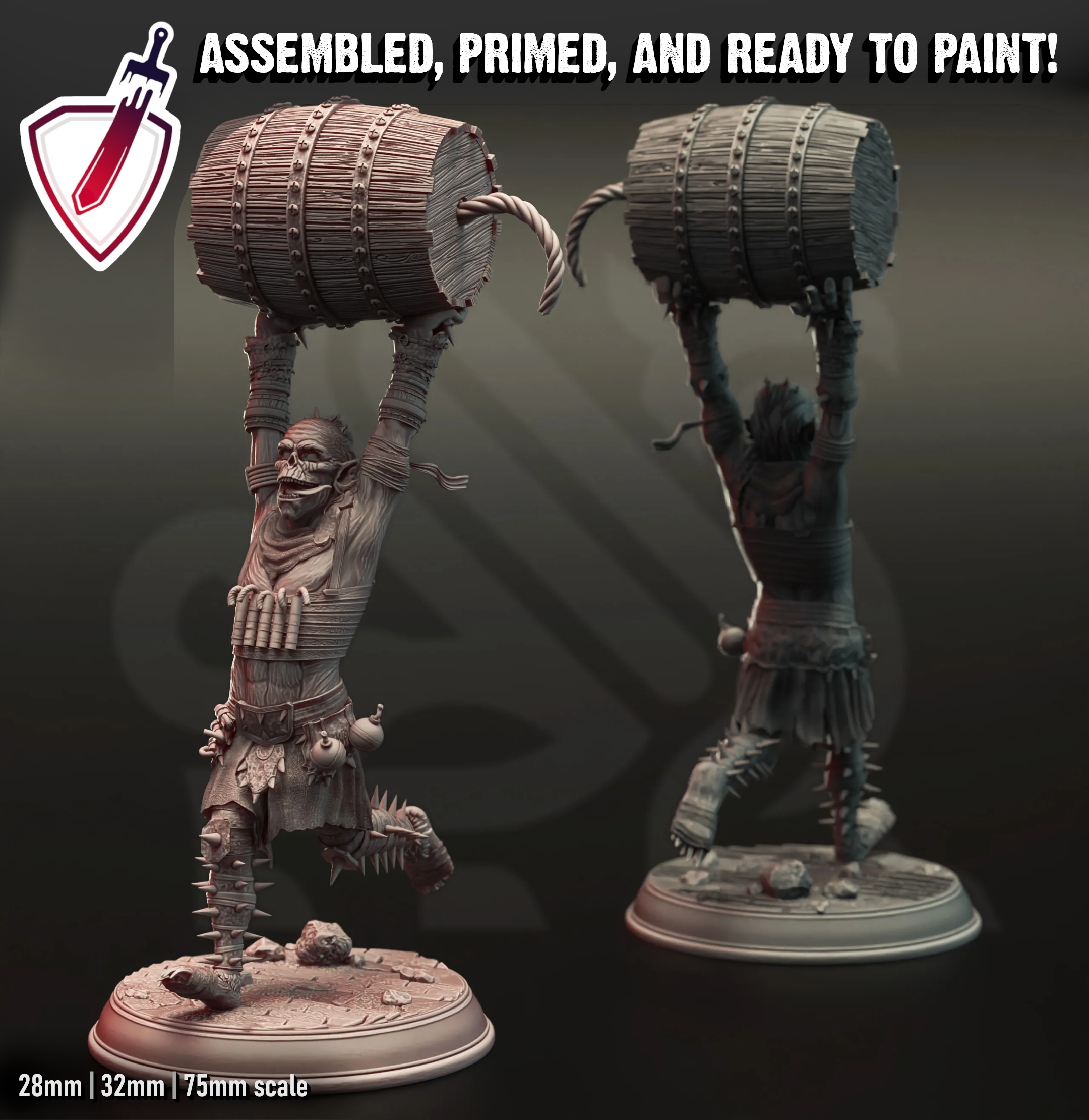 Gobz Of War | Miniatures By DM Stash | For Tabletop Gaming, D&D, Pathfinder, And Painting | Assembled And Primed - Brush and Battle