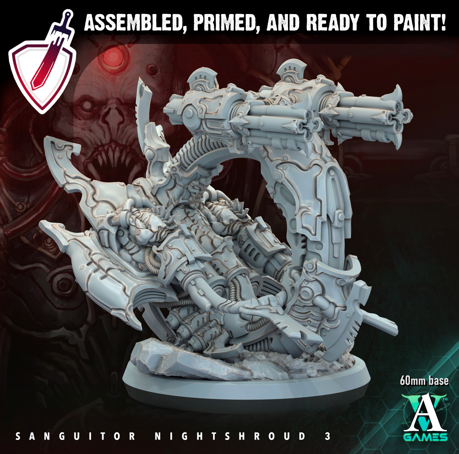 Sanguitor Nightshrouds | Miniatures By Archvillain Games | For Tabletop Gaming, D&D, Wargaming, Painting | Assembled And Primed - Brush and Battle