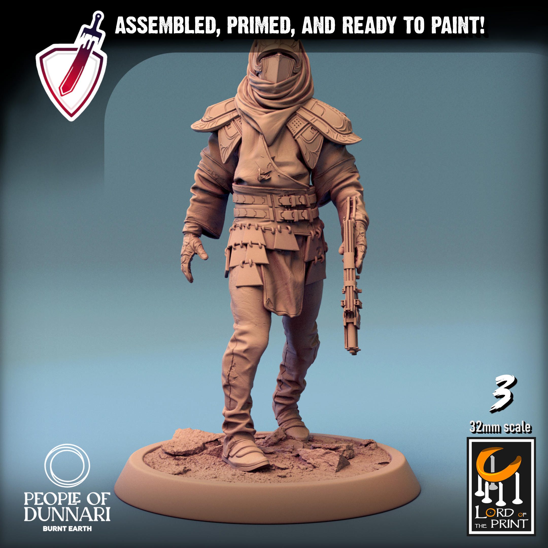 Razan Sandstorms | Miniatures By Lord Of The Print | For Tabletop Gaming, D&D, Pathfinder, Painting | Assembled And Primed - Brush and Battle