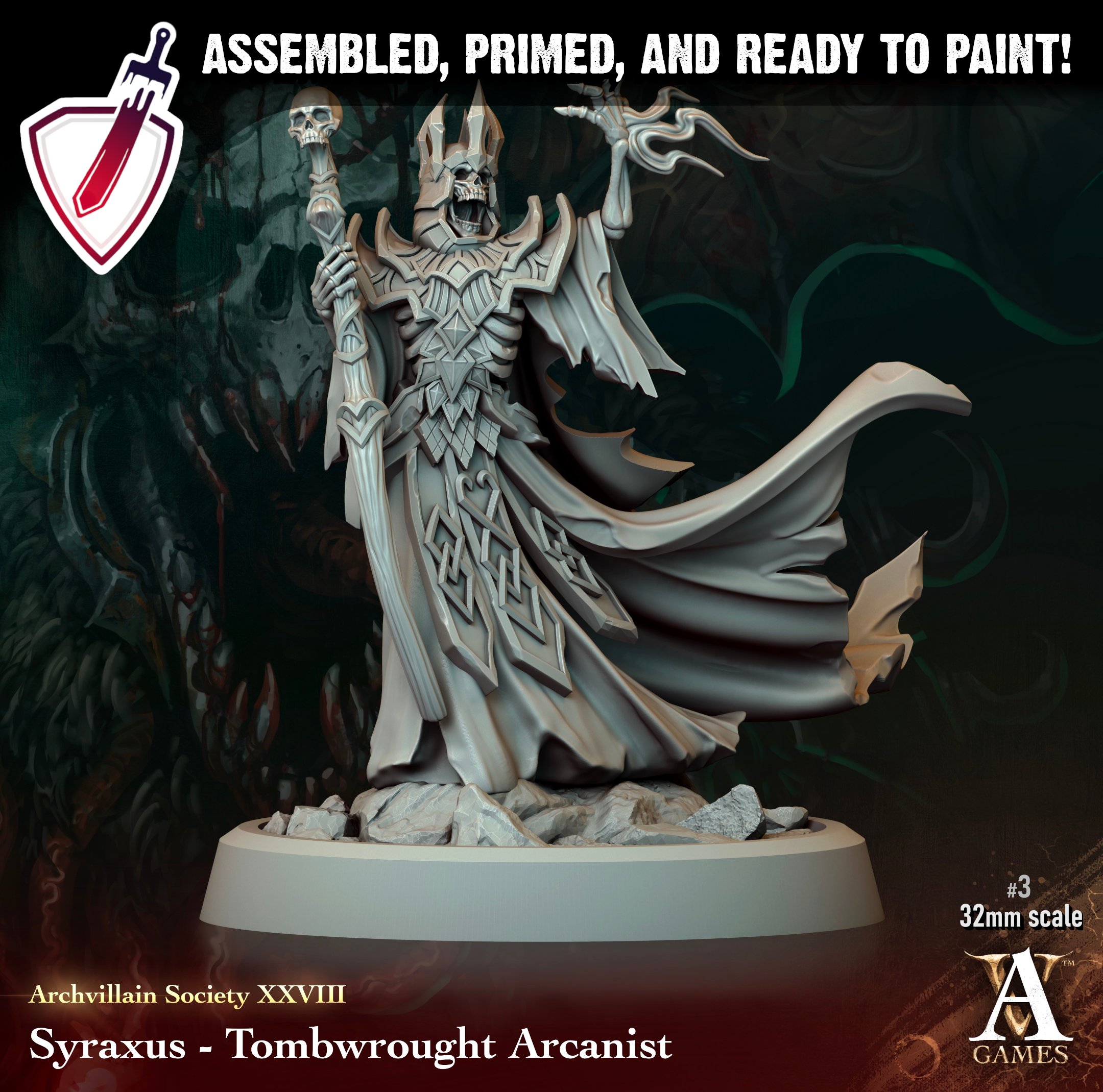 Heroes Vol. XXVIII | Miniatures By Archvillain Games | For Tabletop Gaming, D&D, Pathfinder, Painting | Assembled And Primed - Brush and Battle