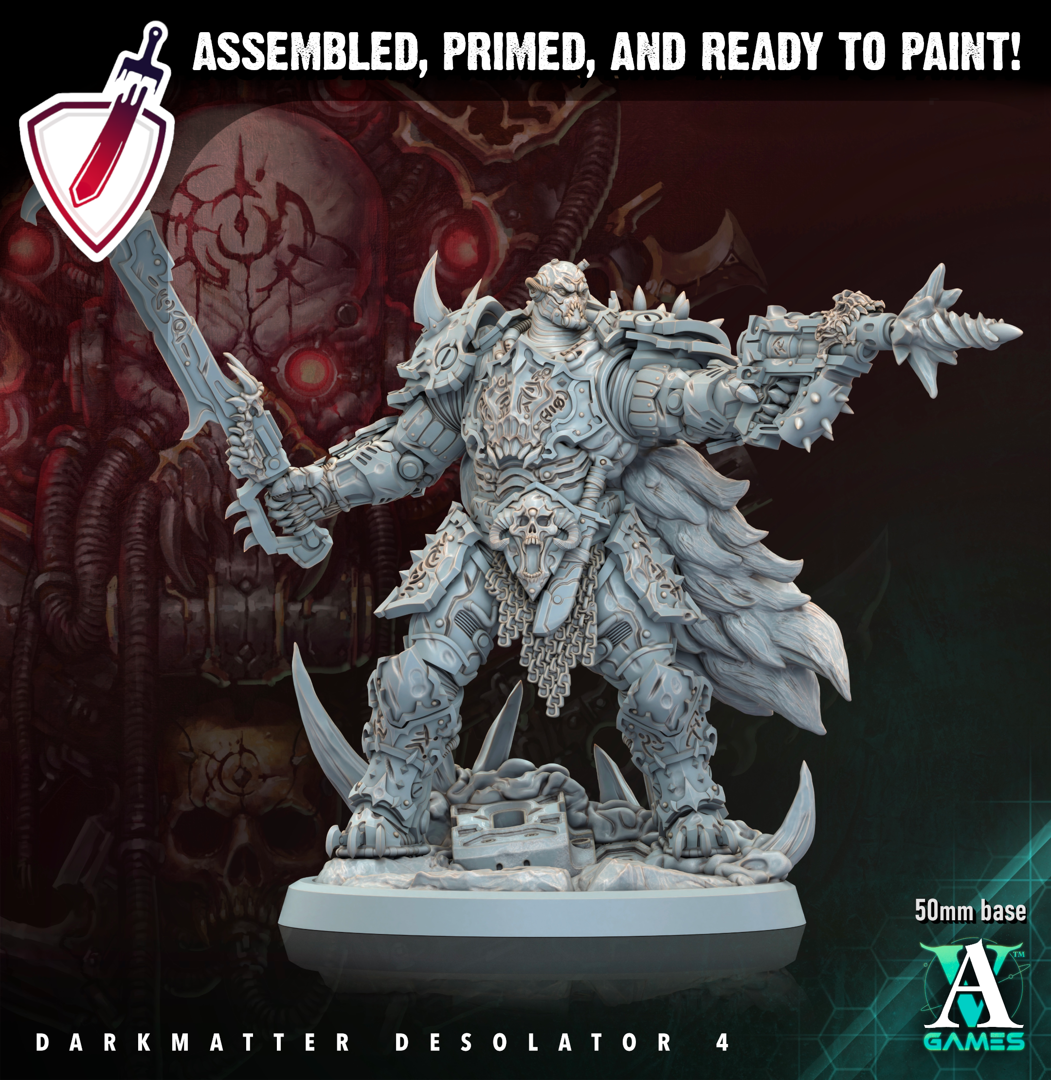 Darkmatter Desolator | Miniatures By Archvillain Games | For Tabletop Gaming, D&D, Wargaming, Painting | Assembled And Primed - Brush and Battle