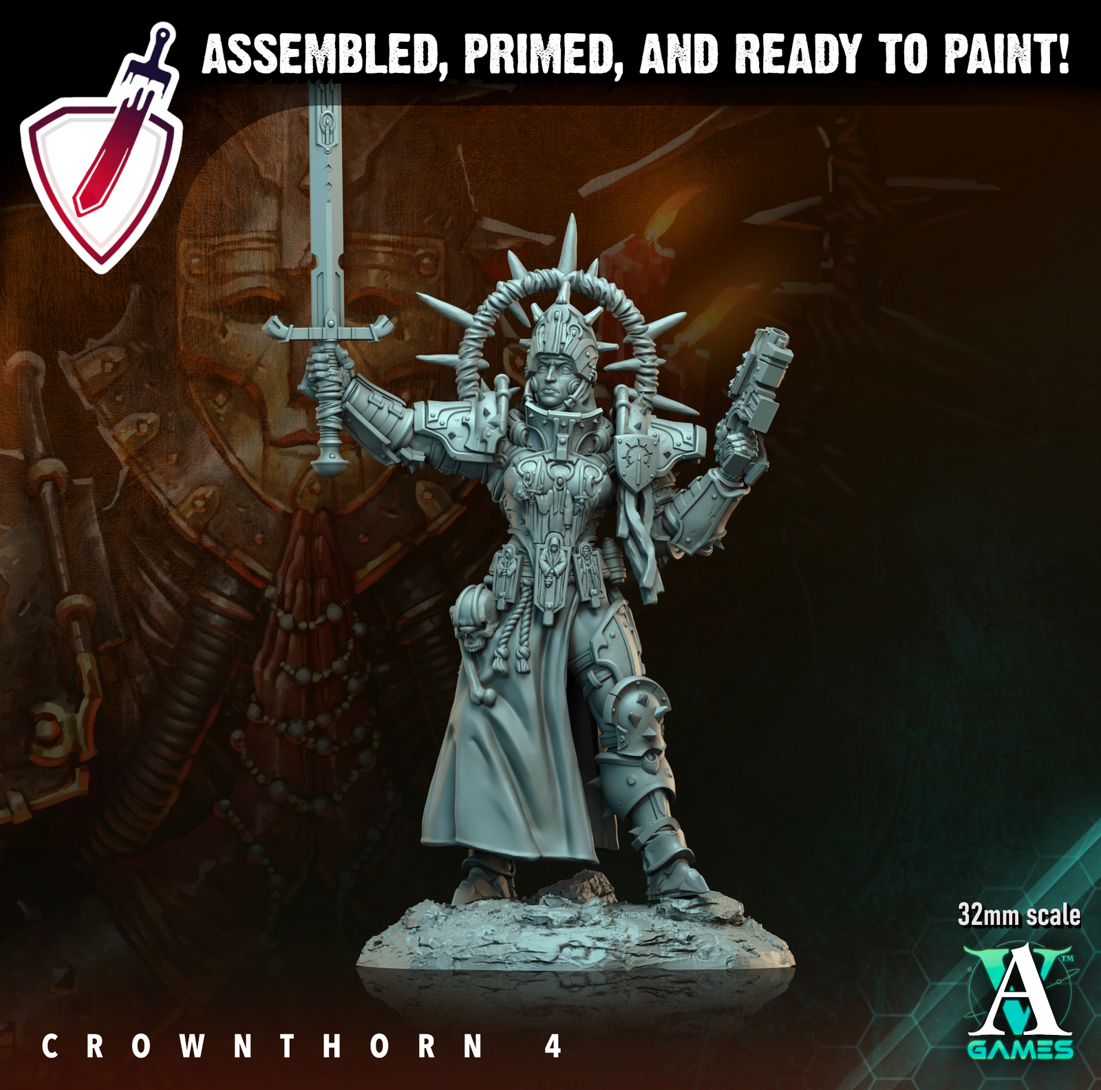 Crownthorn | Miniatures By Archvillain Games | For Tabletop Gaming, D&D, Wargaming, And Painting | Assembled And Primed - Brush and Battle