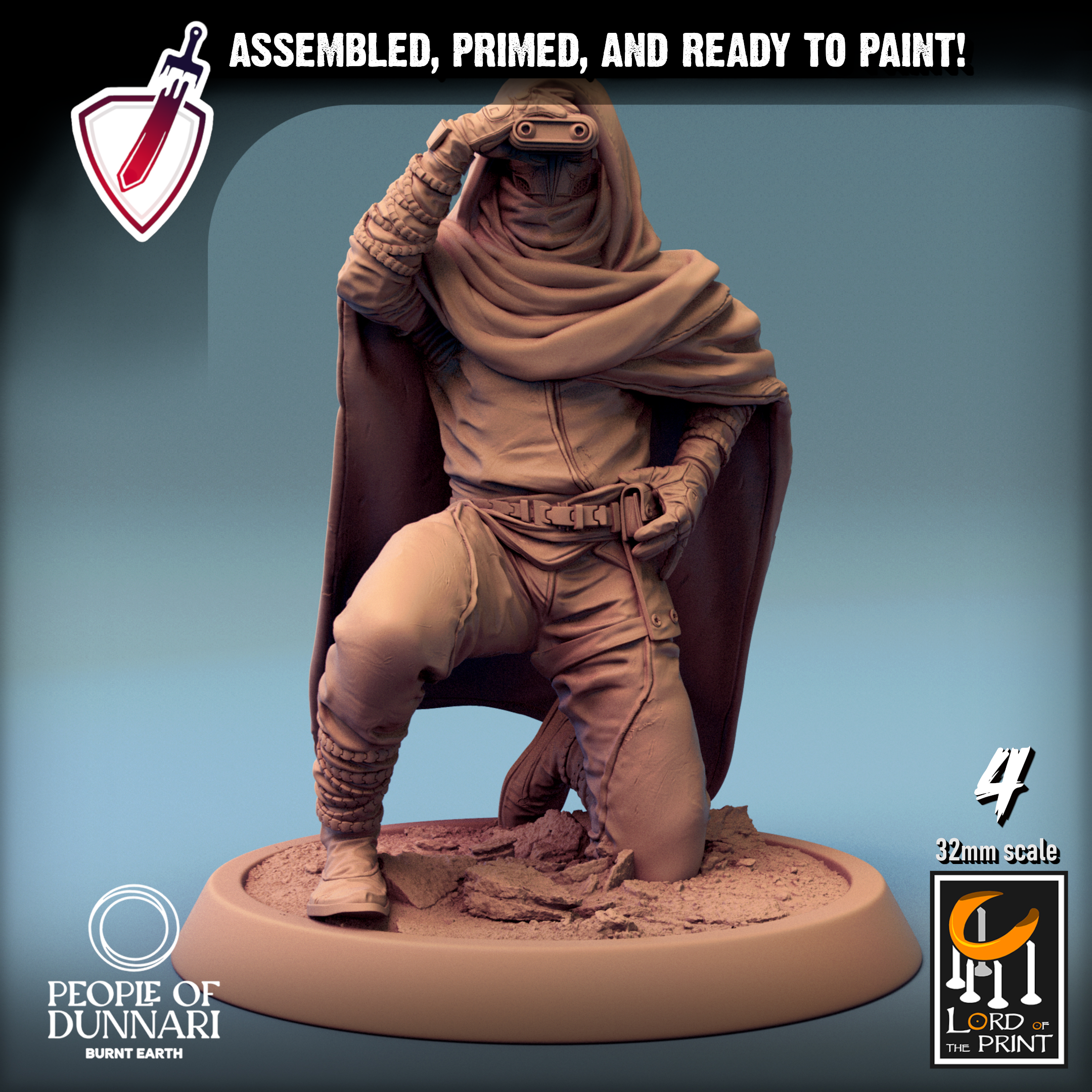 Dunnari Sandweavers | Miniatures By Lord Of The Print | For Tabletop Gaming, D&D, Pathfinder, Painting | Assembled And Primed - Brush and Battle