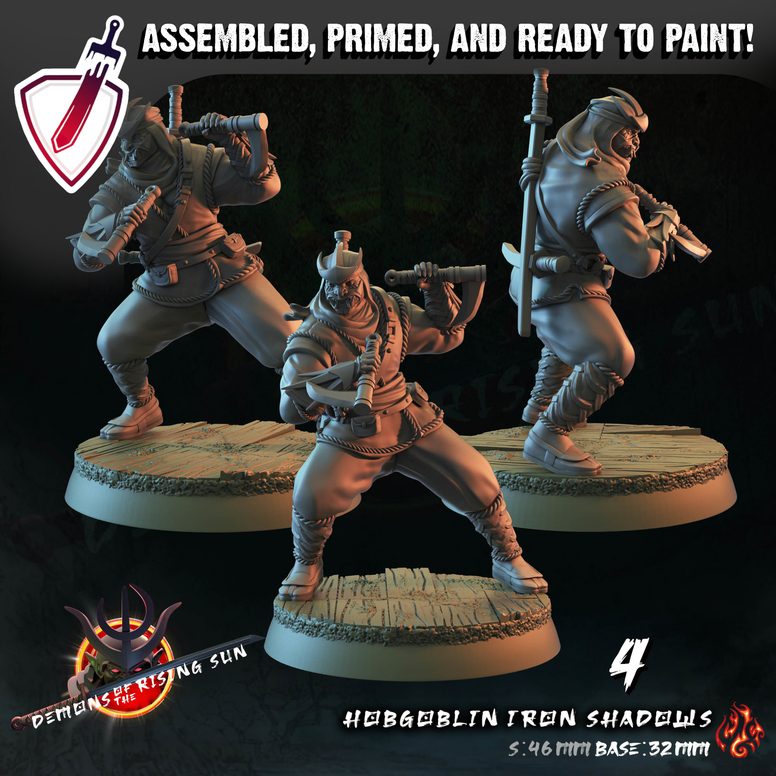 Hobgoblin Iron Shadows | Miniature By Crippled God Foundry | For Tabletop Gaming, D&D, Pathfinder, Painting | Assembled + Primed - Brush and Battle