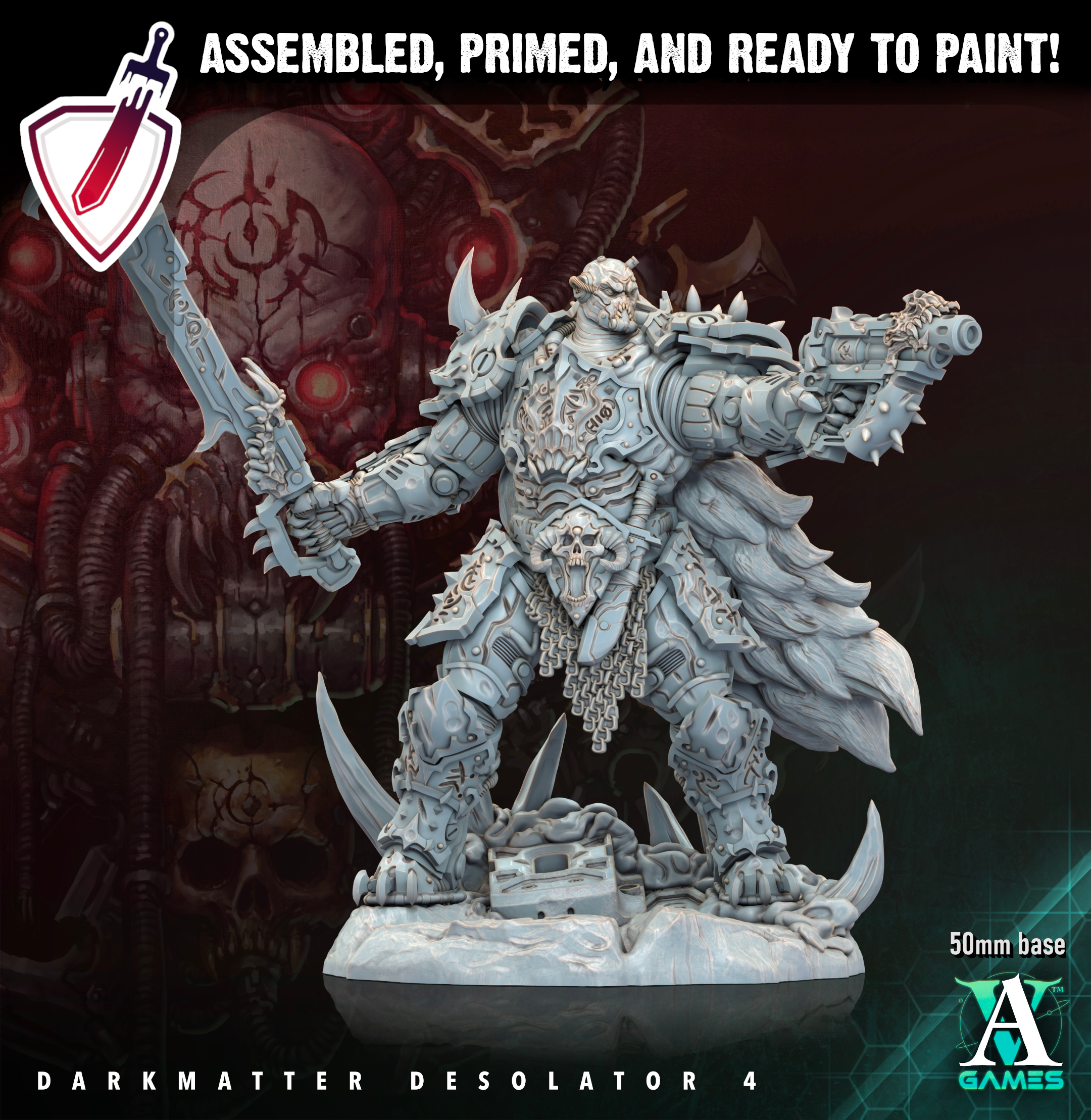 Darkmatter Desolator | Miniatures By Archvillain Games | For Tabletop Gaming, D&D, Wargaming, Painting | Assembled And Primed - Brush and Battle