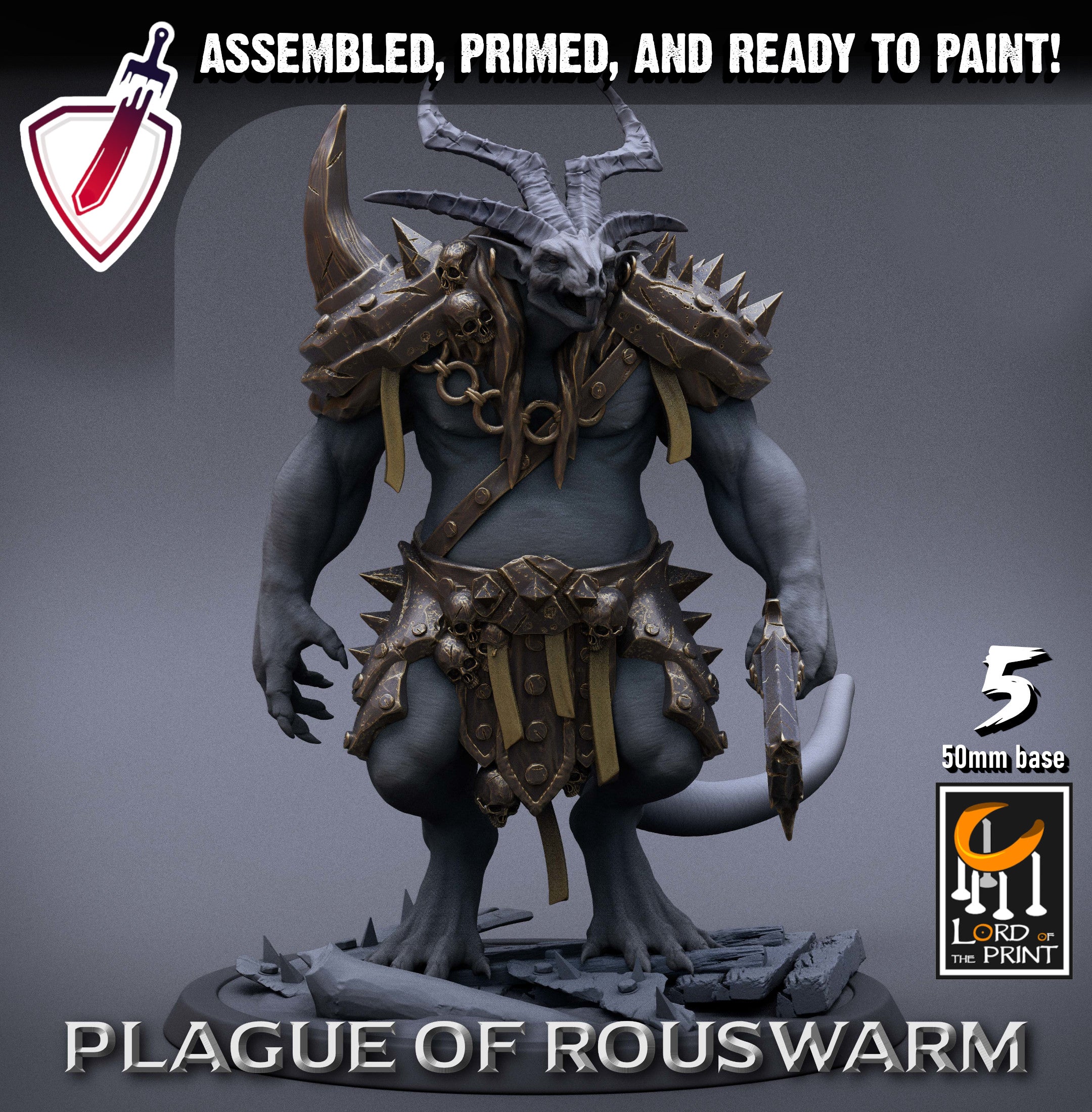 Heavy Rats | Miniatures By Lord Of The Print | For Tabletop Gaming, D&D, Pathfinder, And Painting | Assembled And Primed - Brush and Battle