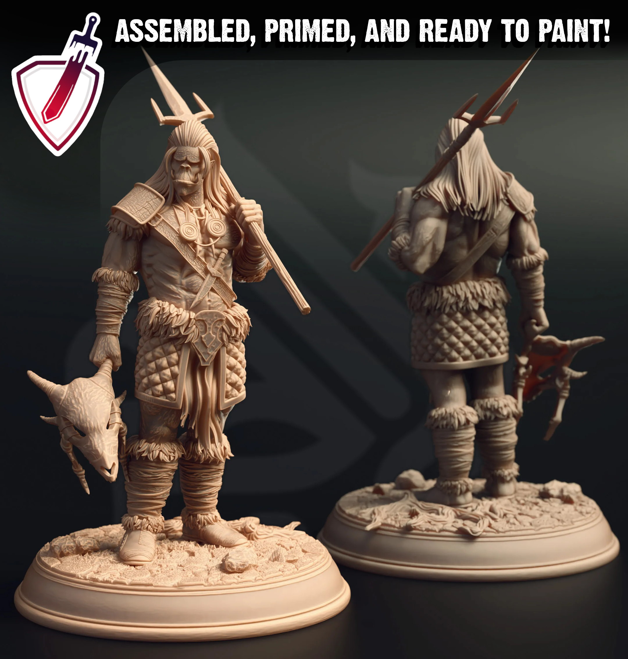 Jugak’Thar Tribe – Orc Tribals | Miniatures By DM Stash | Great For Tabletop Gaming, D&D, Pathfinder, Painting | Assembled And Primed - Brush and Battle
