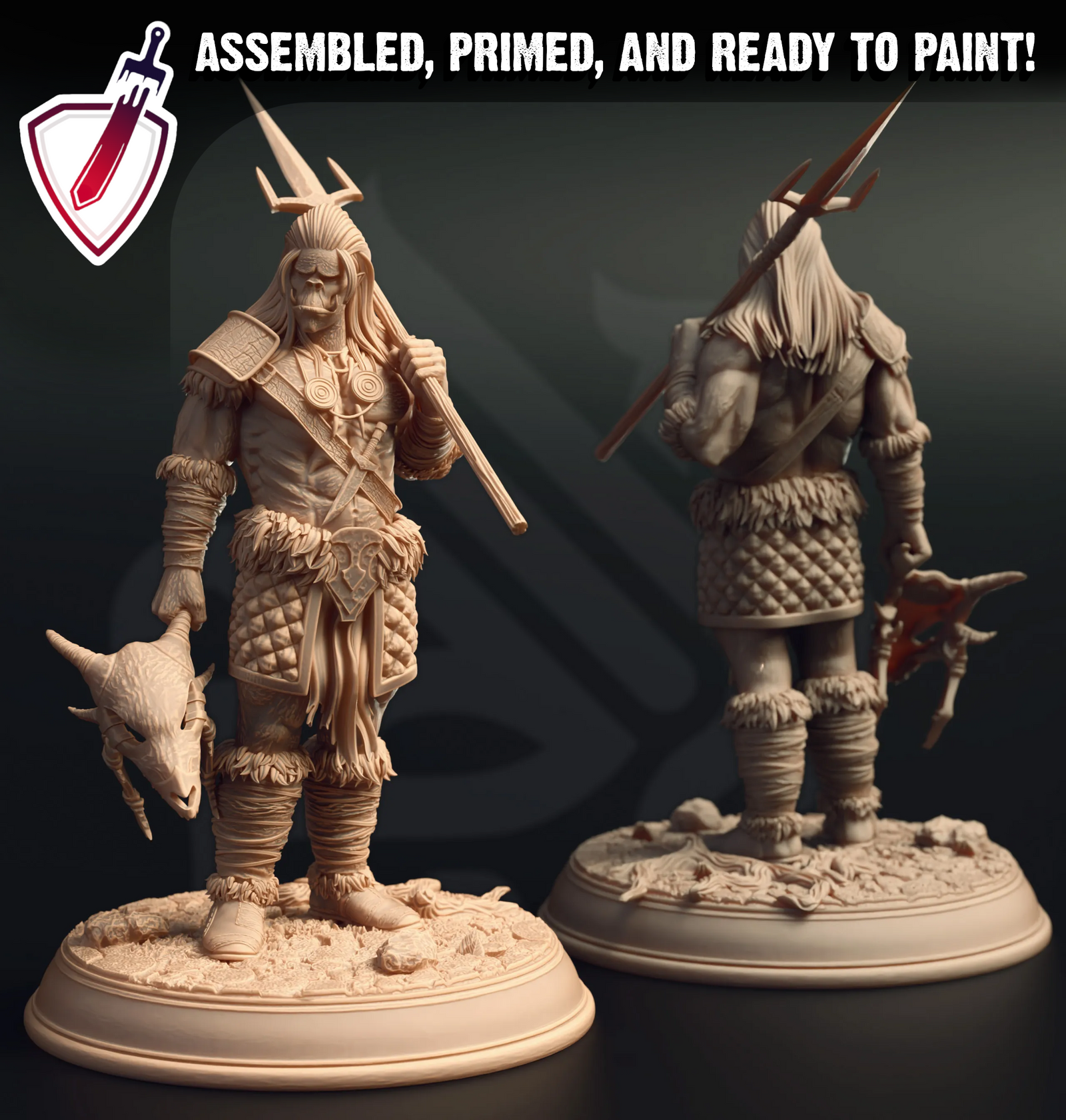 Jugak’Thar Tribe – Orc Tribals | Miniatures By DM Stash | Great For Tabletop Gaming, D&D, Pathfinder, Painting | Assembled And Primed - Brush and Battle