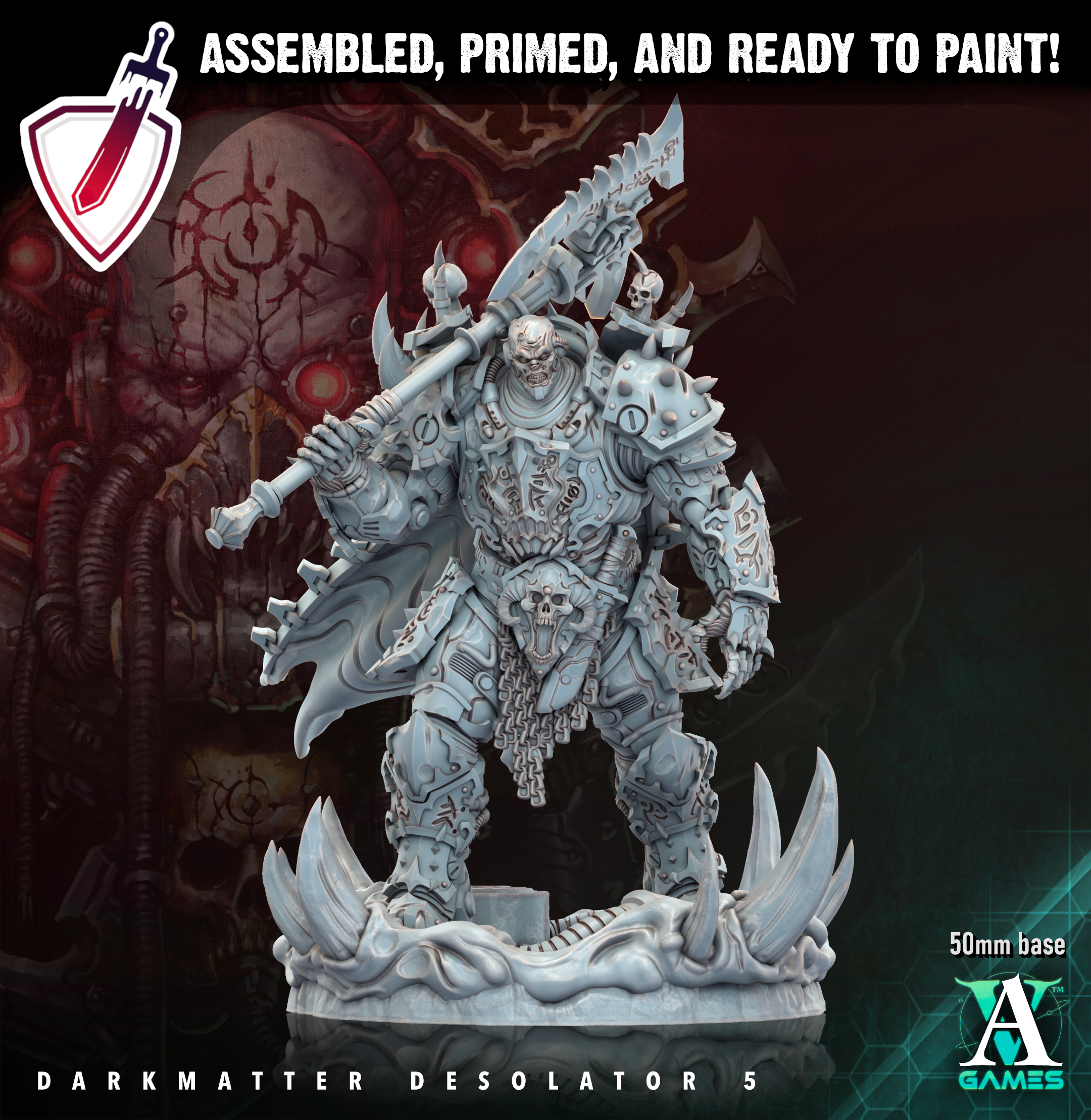 Darkmatter Desolator | Miniatures By Archvillain Games | For Tabletop Gaming, D&D, Wargaming, Painting | Assembled And Primed - Brush and Battle