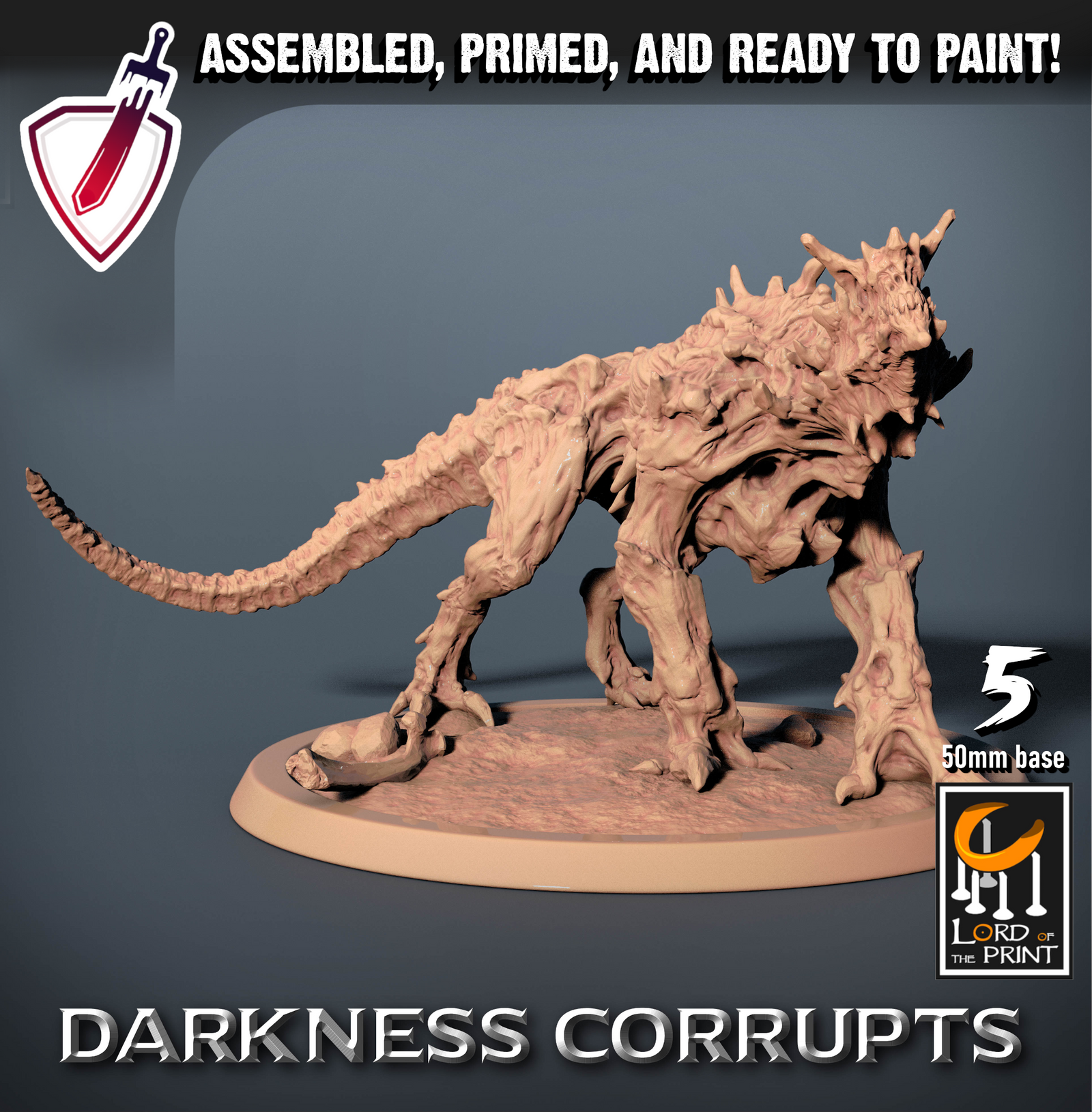 Hellhounds | Miniatures By Lord Of The Print | For Tabletop Gaming, D&D, Pathfinder, And Painting | Assembled And Primed - Brush and Battle