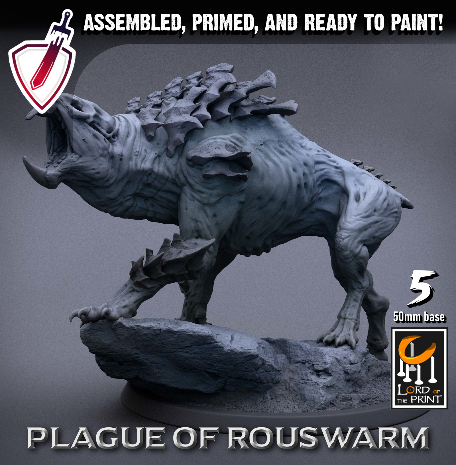 Wild Plague Rats | Miniatures By Lord Of The Print | For Tabletop Gaming, D&D, Pathfinder, And Painting | Assembled And Primed - Brush and Battle