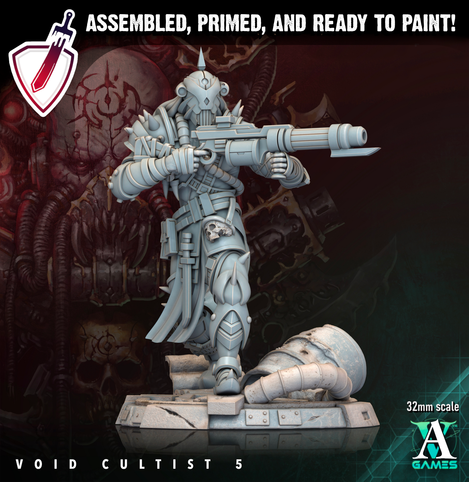 Void Cultists | Miniatures By Archvillain Games | For Tabletop Gaming, D&D, Wargaming, Painting | Assembled And Primed - Brush and Battle