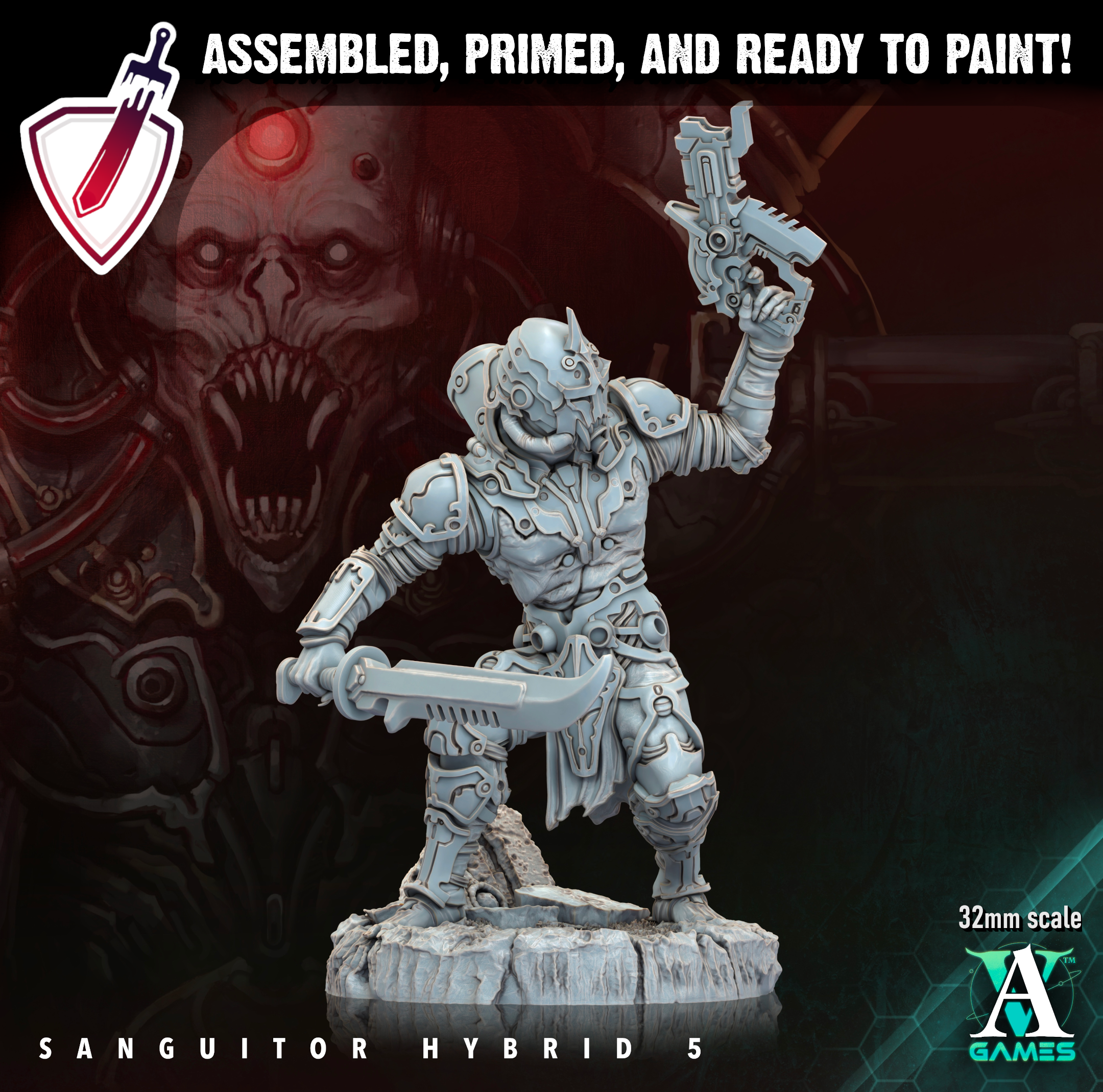 Sanguitor Hybrids 1-5 | Miniatures By Archvillain Games | For Tabletop Gaming, D&D, Wargaming, Painting | Assembled And Primed - Brush and Battle