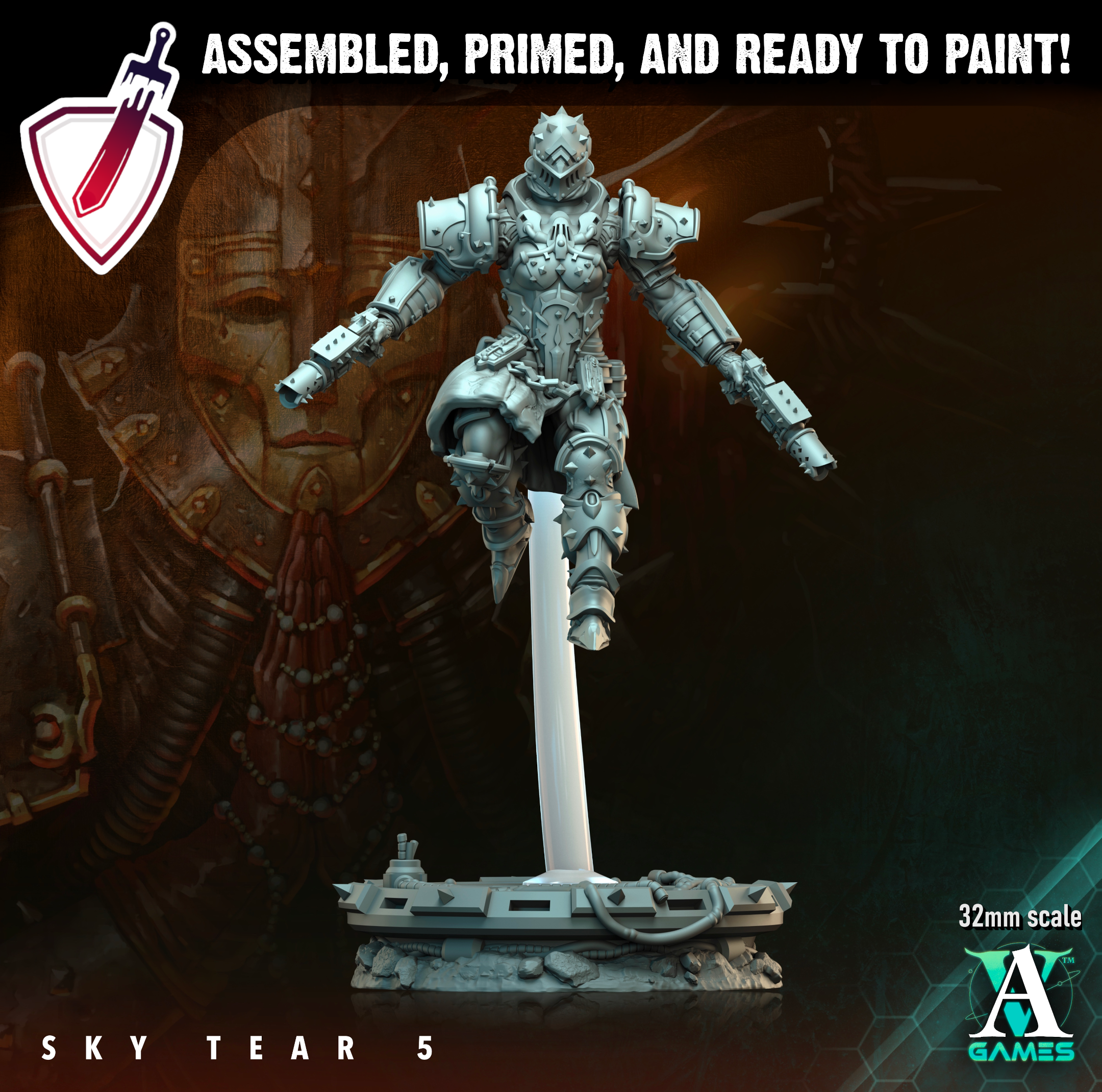 Sky Tear | Miniatures By Archvillain Games | For Tabletop Gaming, D&D, Wargaming, And Painting | Assembled And Primed - Brush and Battle