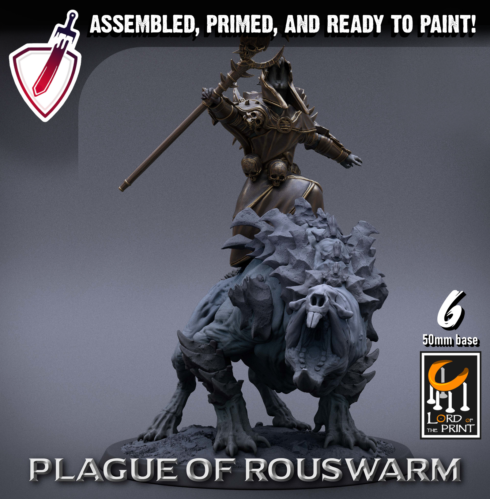 Rat Riders | Miniatures By Lord Of The Print | For Tabletop Gaming, D&D, Pathfinder, And Painting | Assembled And Primed - Brush and Battle