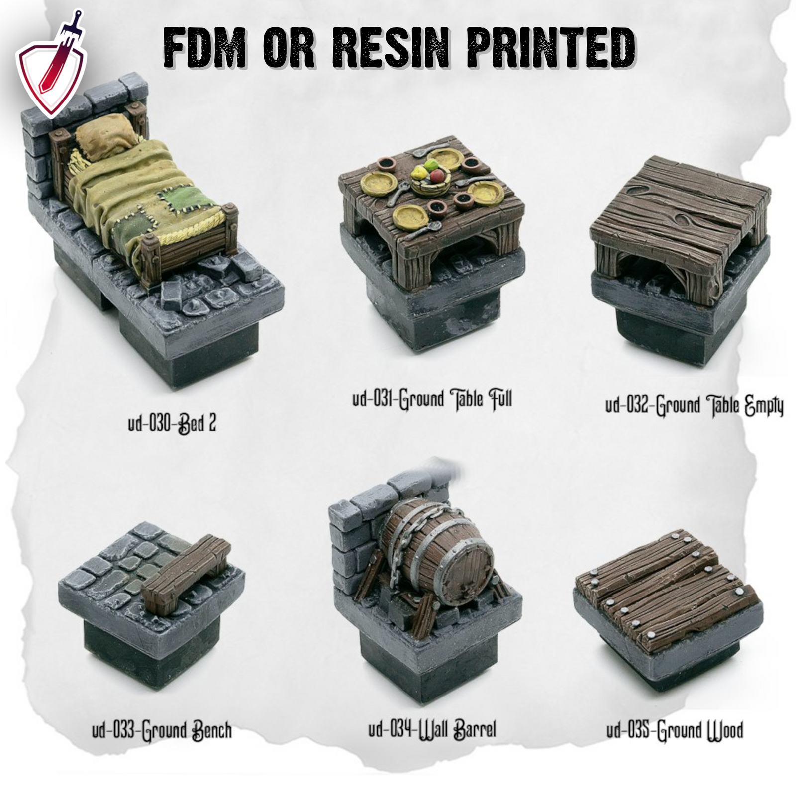 Dungeon Blocks Ultimate Dungeon Expansion Tiles (1-35) | FDM Or Resin Printed | Great For D&D, Pathfinder, Or Any Tabletop RPG | Free Grids! - Brush and Battle