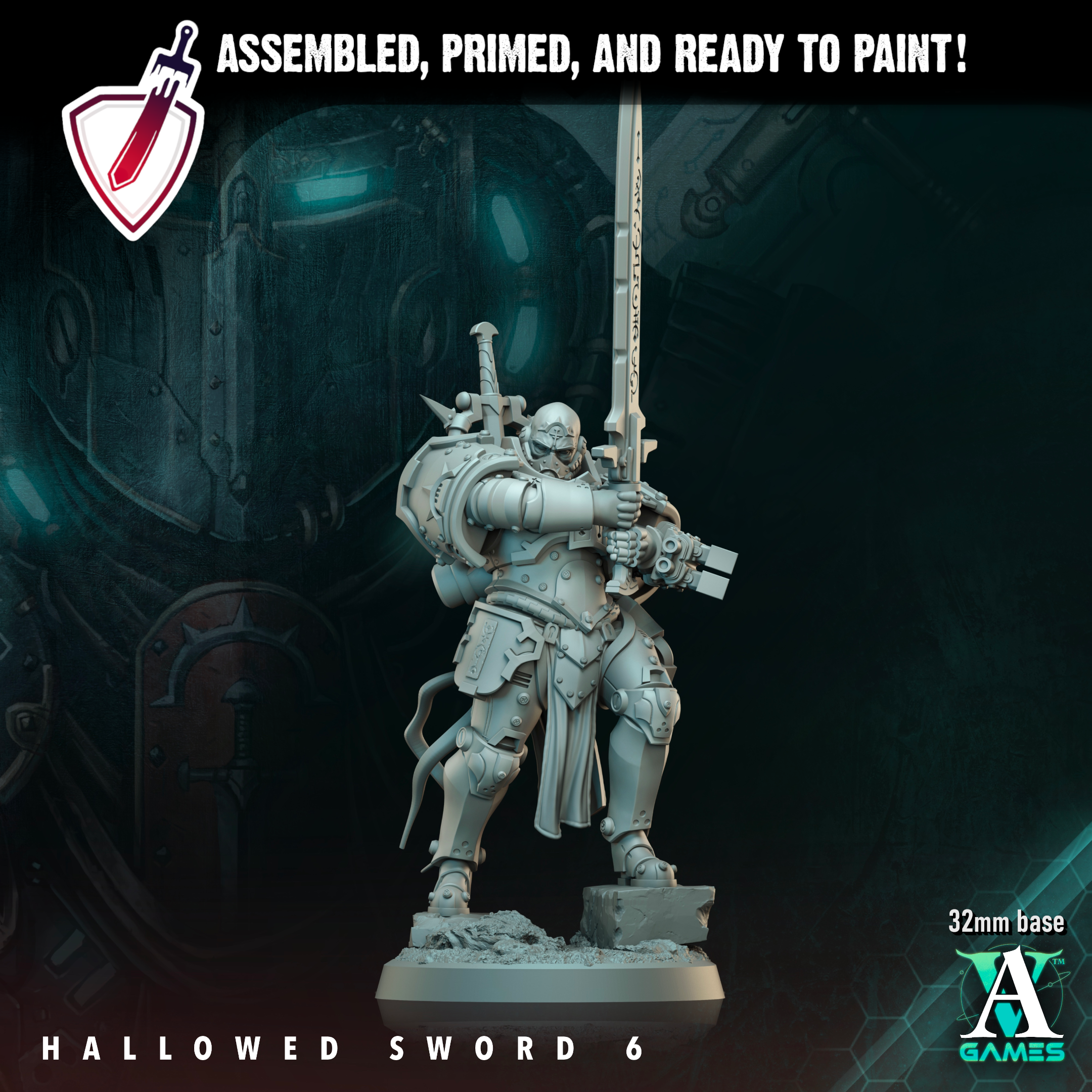 Hallowed Swords | Miniatures By Archvillain Games | For Tabletop Gaming, D&D, Wargaming, And Painting | Assembled And Primed - Brush and Battle