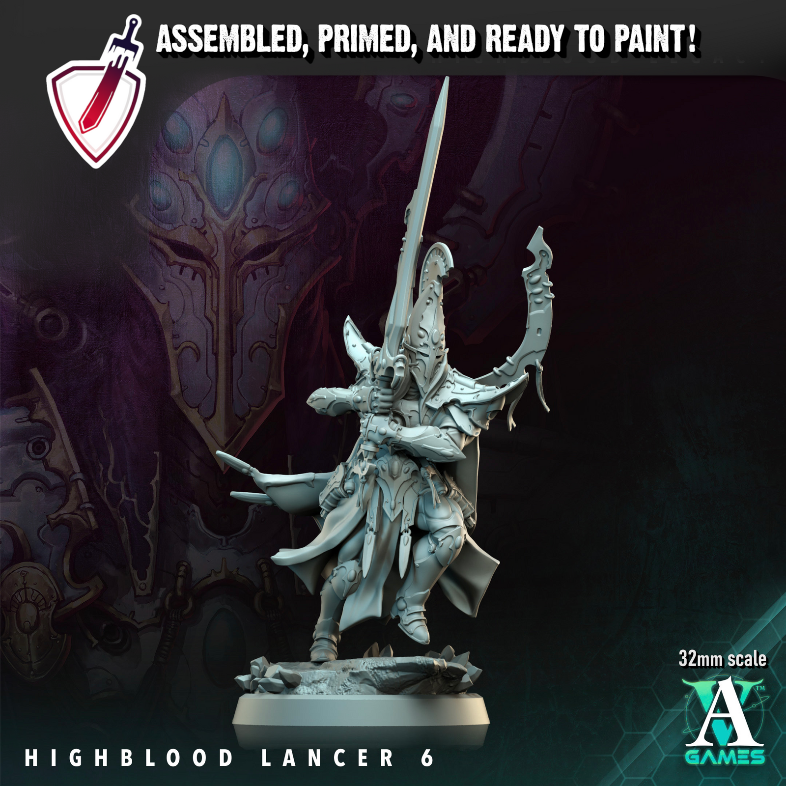 Highblood Lancers | Miniatures By Archvillain Games | For Tabletop Gaming, D&D, Wargaming, And Painting | Assembled And Primed - Brush and Battle