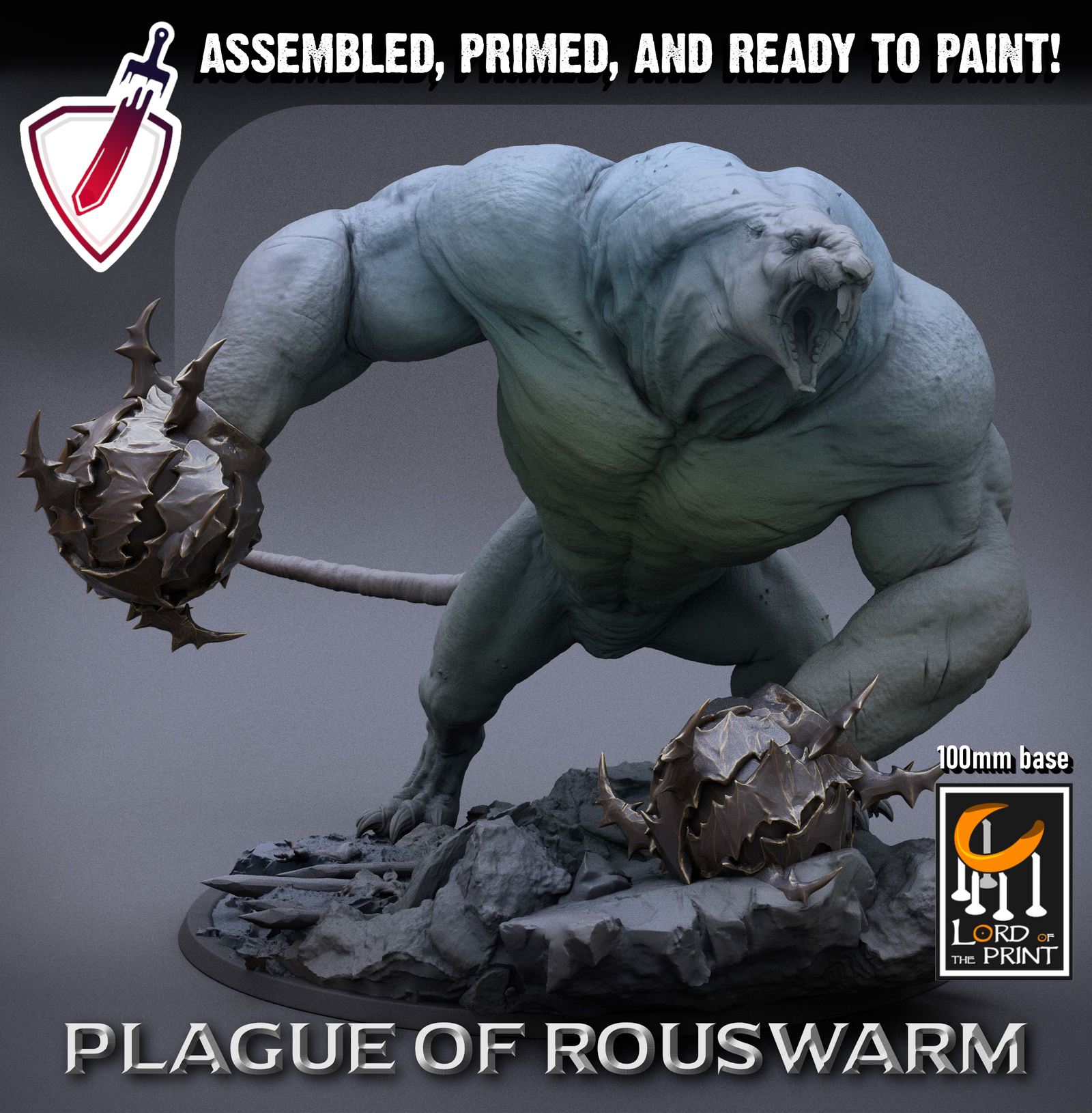 Trakch The Towering | (Massive) Miniature By Lord Of The Print | For Tabletop Gaming, D&D, Pathfinder, And Painting | Assembled And Primed - Brush and Battle