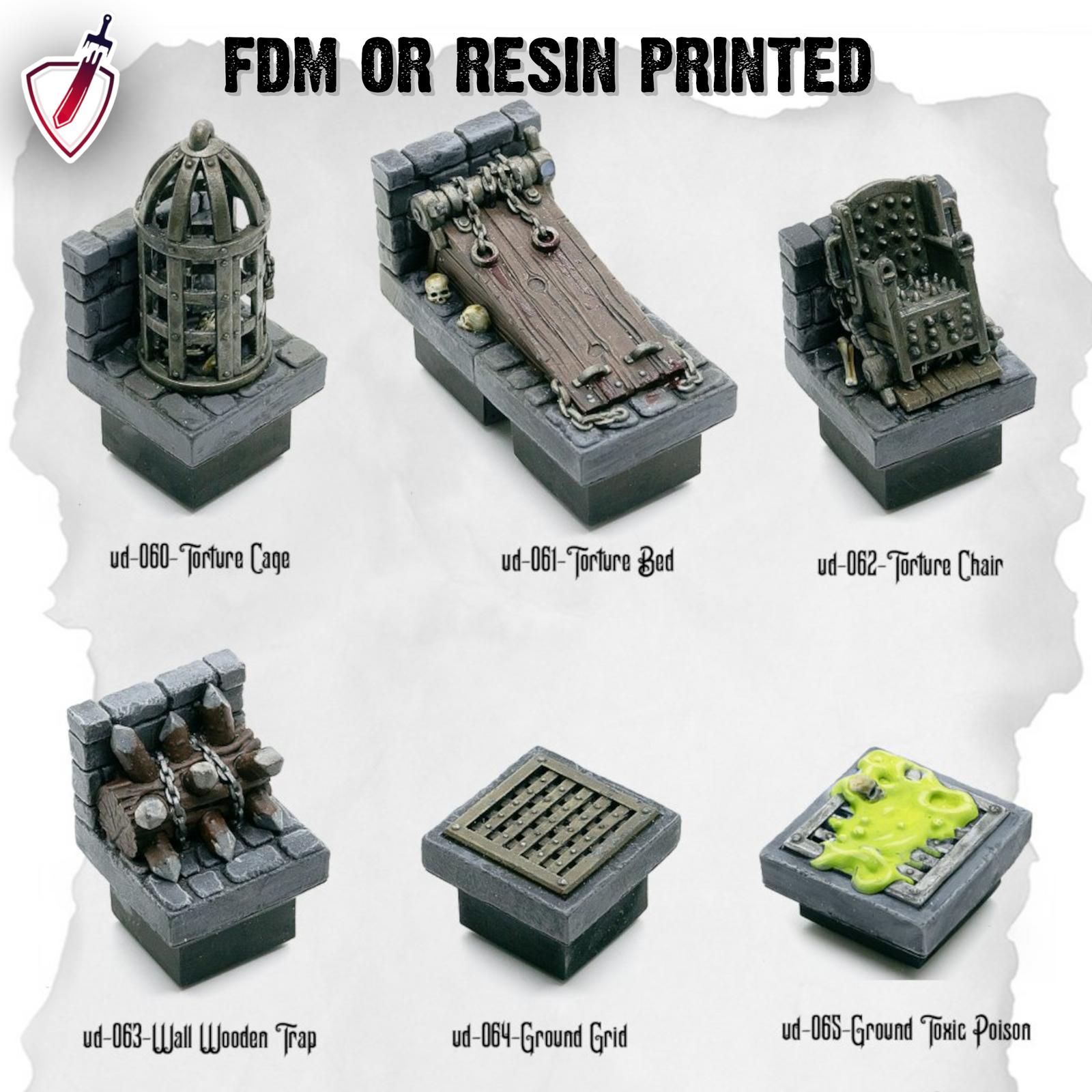 Dungeon Blocks Ultimate Dungeon Expansion Tiles (36-71) | FDM Or Resin Print | Great For D&D, Pathfinder, Or Any Tabletop RPG | Free Grids! - Brush and Battle