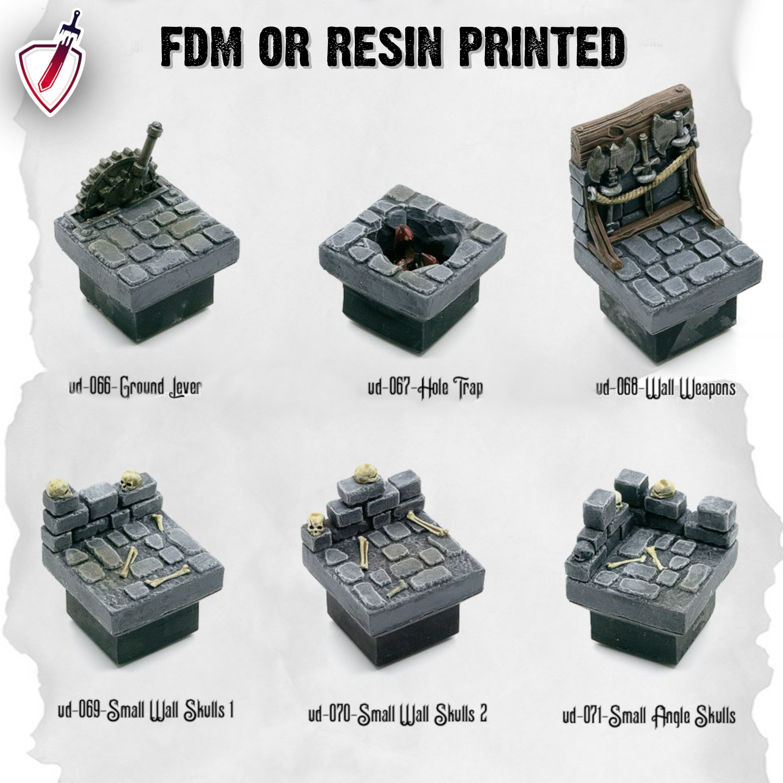 Dungeon Blocks Ultimate Dungeon Expansion Tiles (36-71) | FDM Or Resin Print | Great For D&D, Pathfinder, Or Any Tabletop RPG | Free Grids! - Brush and Battle