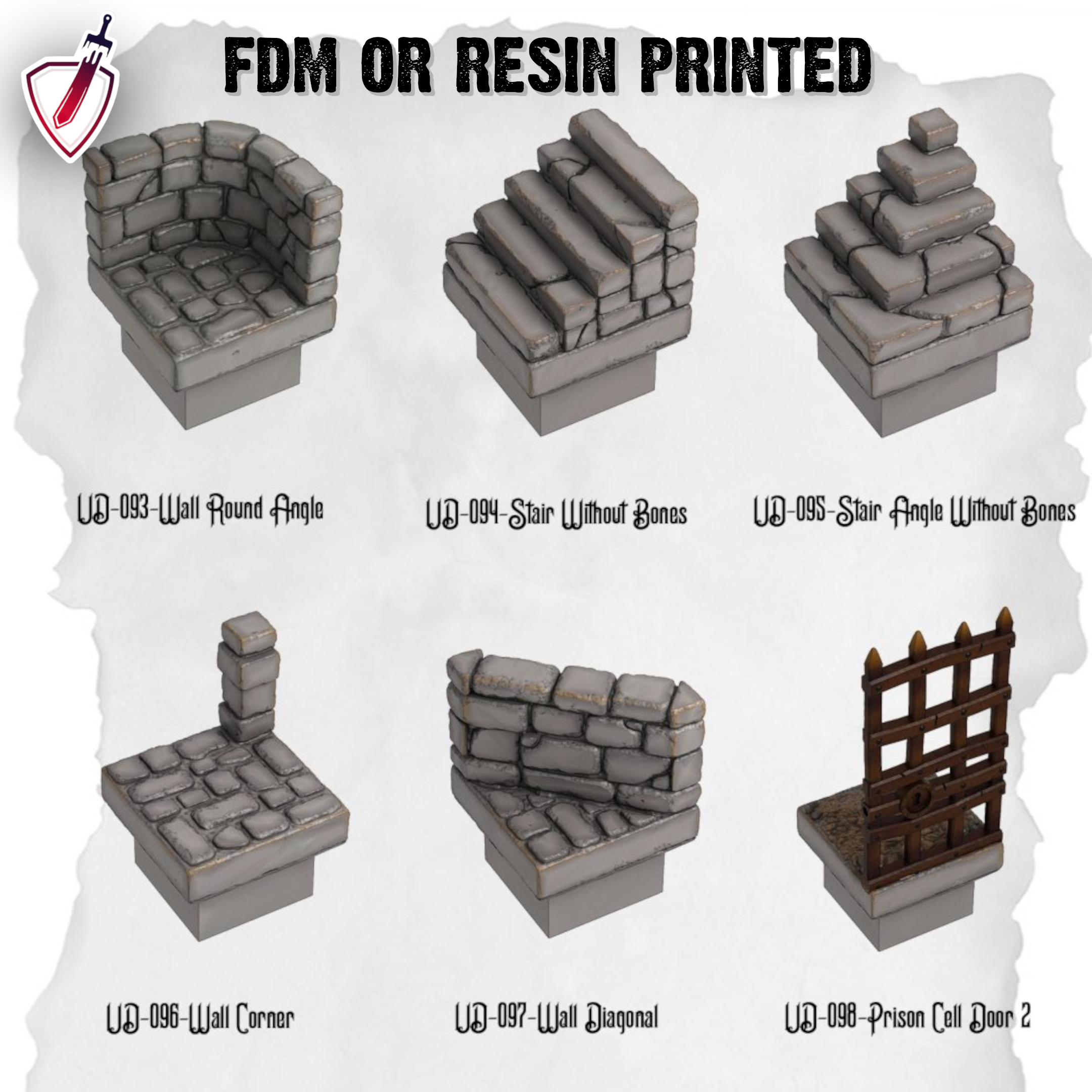 Dungeon Blocks Ultimate Dungeon Expansion Tiles (72-98) | FDM Or Resin Print | Great For D&D, Pathfinder, Or Any Tabletop RPG | Free Grids! - Brush and Battle