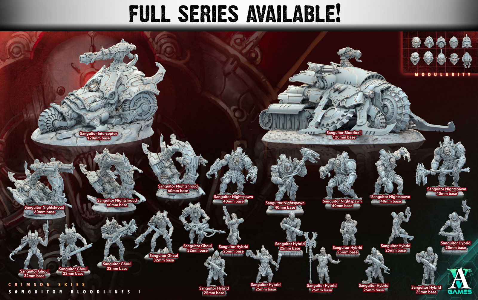 Sanguitor Hybrids 1-5 | Miniatures By Archvillain Games | For Tabletop Gaming, D&D, Wargaming, Painting | Assembled And Primed - Brush and Battle