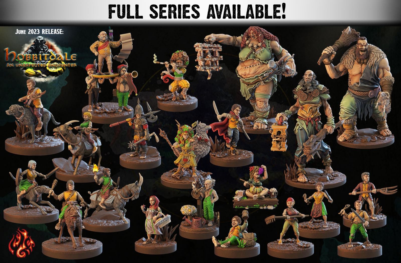 Halfling Commoners | Miniature By Crippled God Foundry | For Tabletop Gaming, D&D, Pathfinder, Painting | Assembled And Primed - Brush and Battle