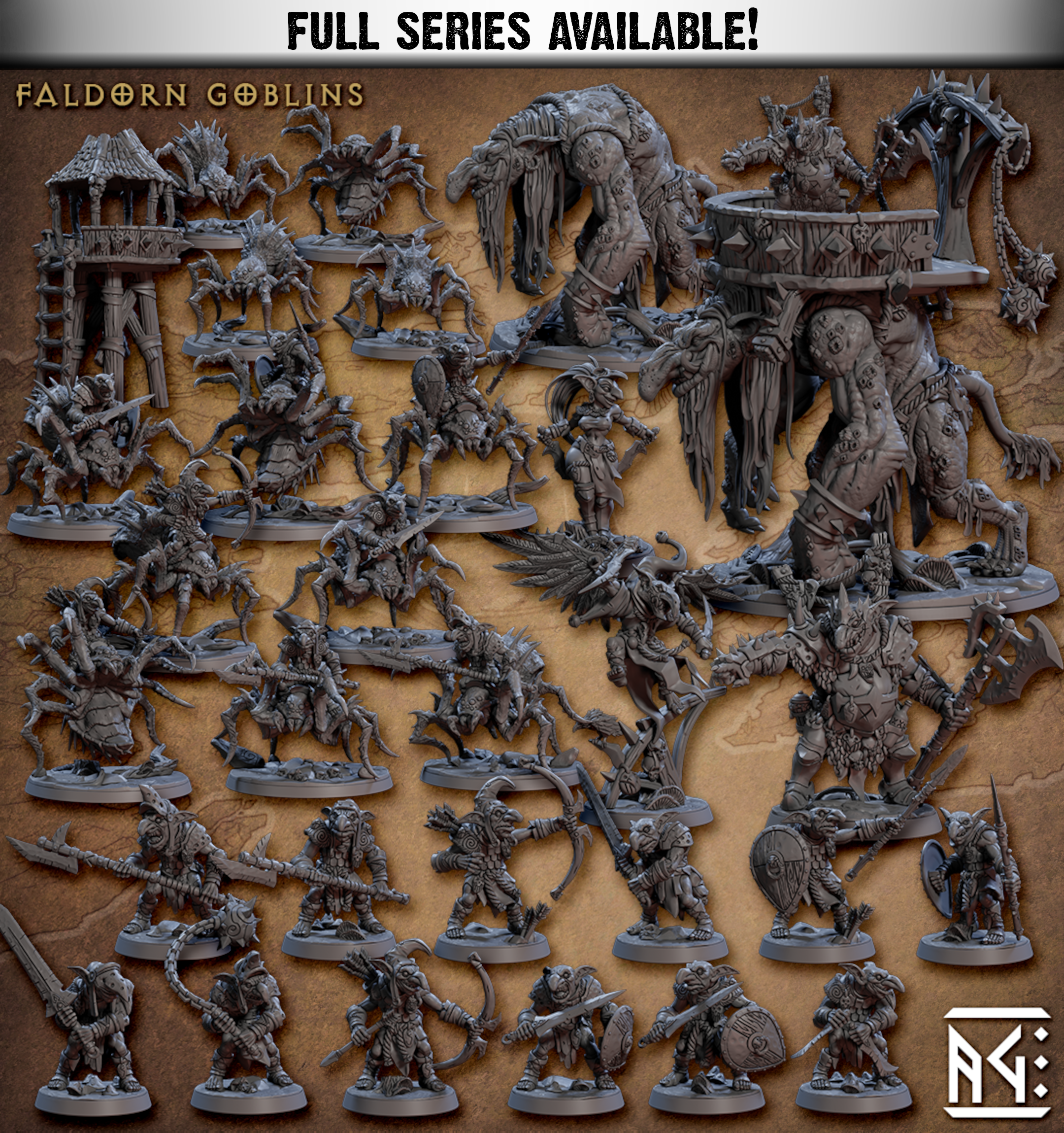 Faldorn Goblins | Miniatures By Artisan Guild | For Tabletop Gaming, D&D, Pathfinder, And Painting | Assembled And Primed - Brush and Battle