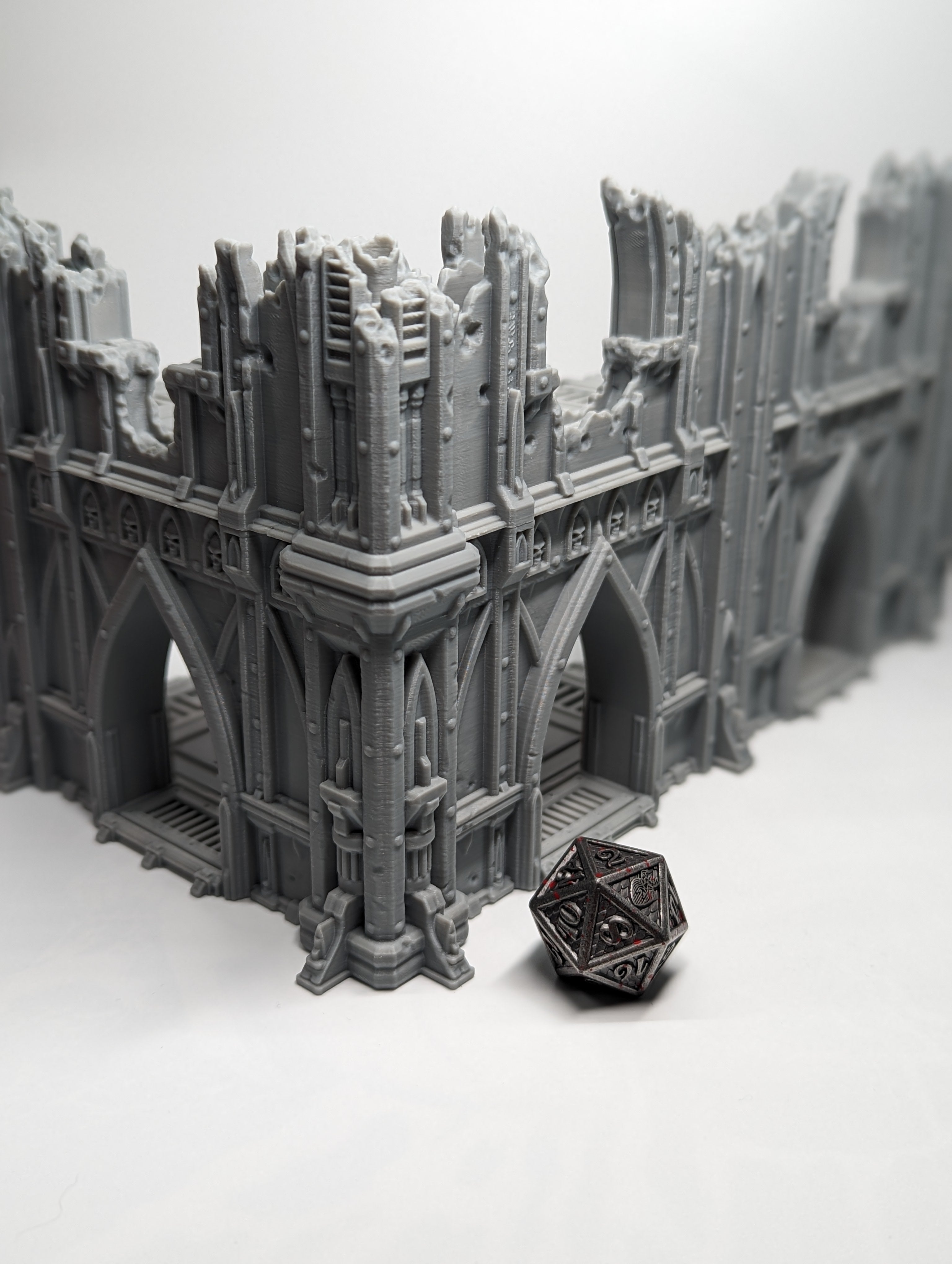 Two Story Ruins Tabletop Terrain | Destroyed Gothic Cathedral | By Forbidden Prints | Great For Any Tabletop Wargame! - Brush and Battle
