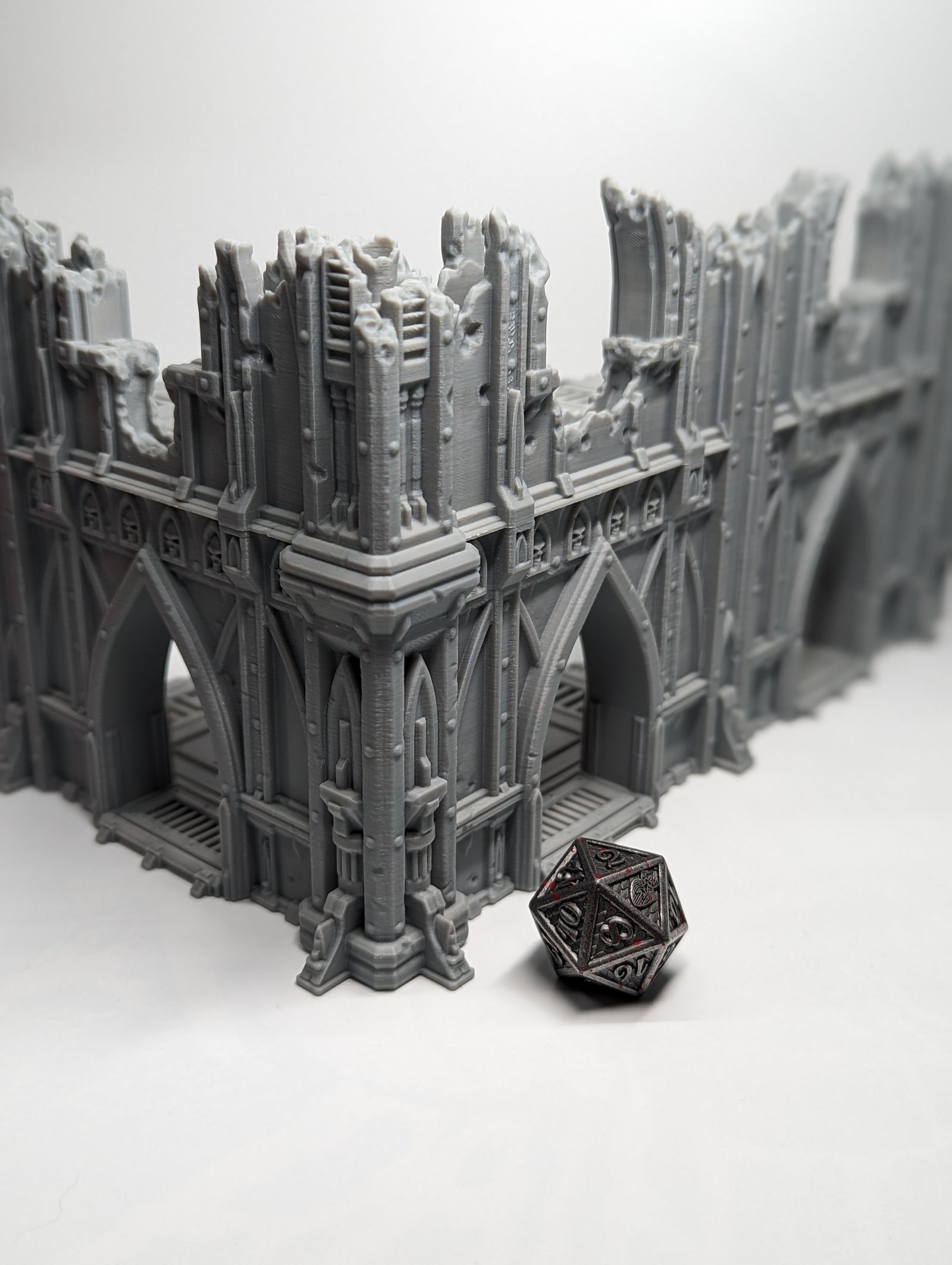Two Story Ruins Tabletop Terrain | Destroyed Gothic Cathedral | By Forbidden Prints | Great For Any Tabletop Wargame! - Brush and Battle