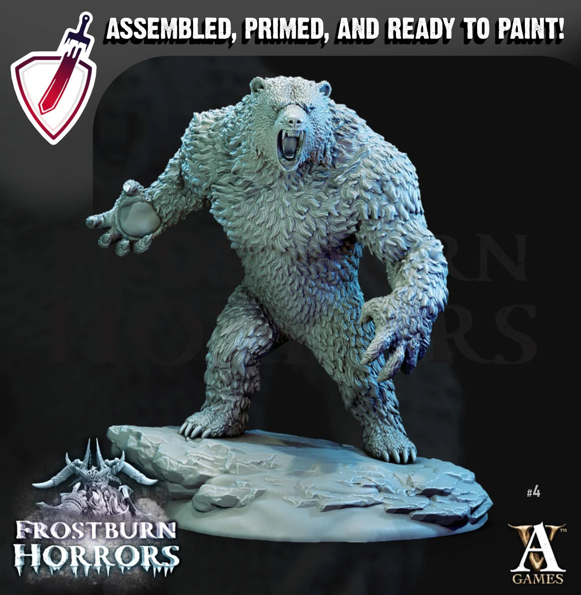 Bear Vanguard | Miniatures By Archvillain Games | For Tabletop Gaming, D&D, Pathfinder, Painting | Assembled And Primed - Brush and Battle
