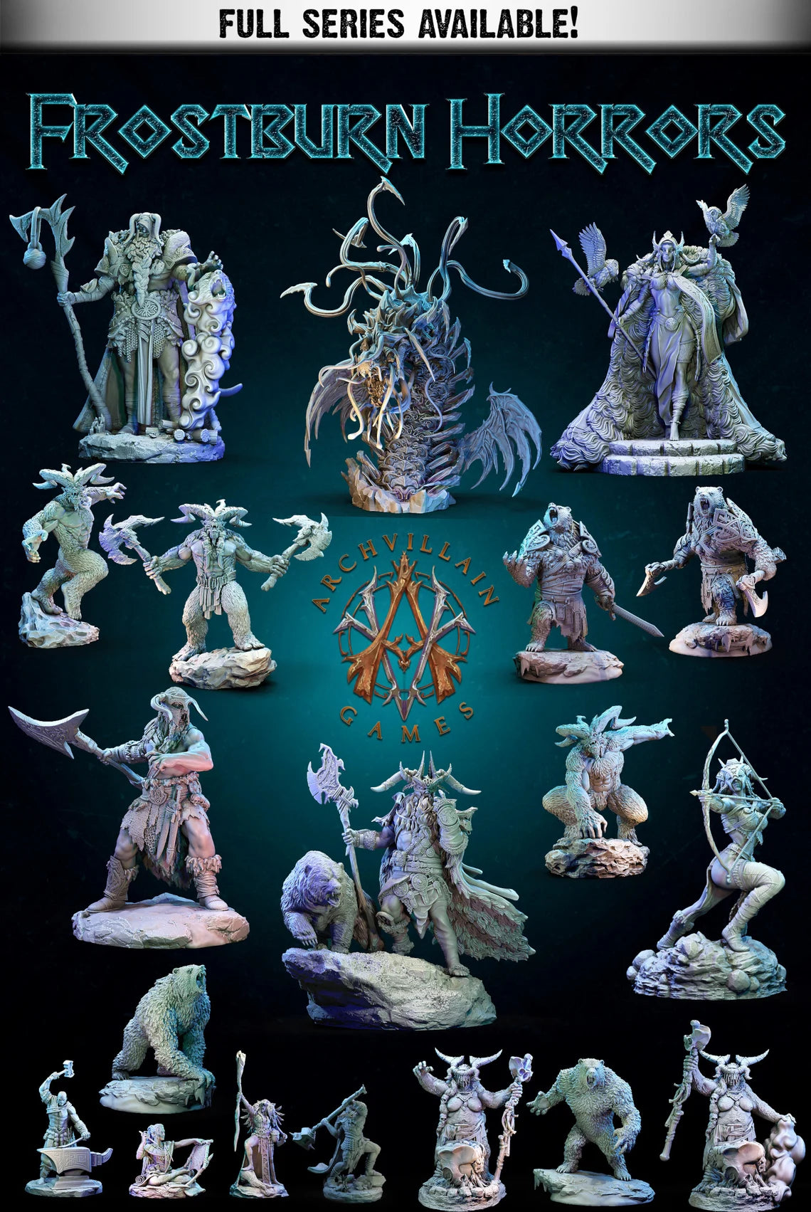 Bear Vanguard | Miniatures By Archvillain Games | For Tabletop Gaming, D&D, Pathfinder, Painting | Assembled And Primed - Brush and Battle