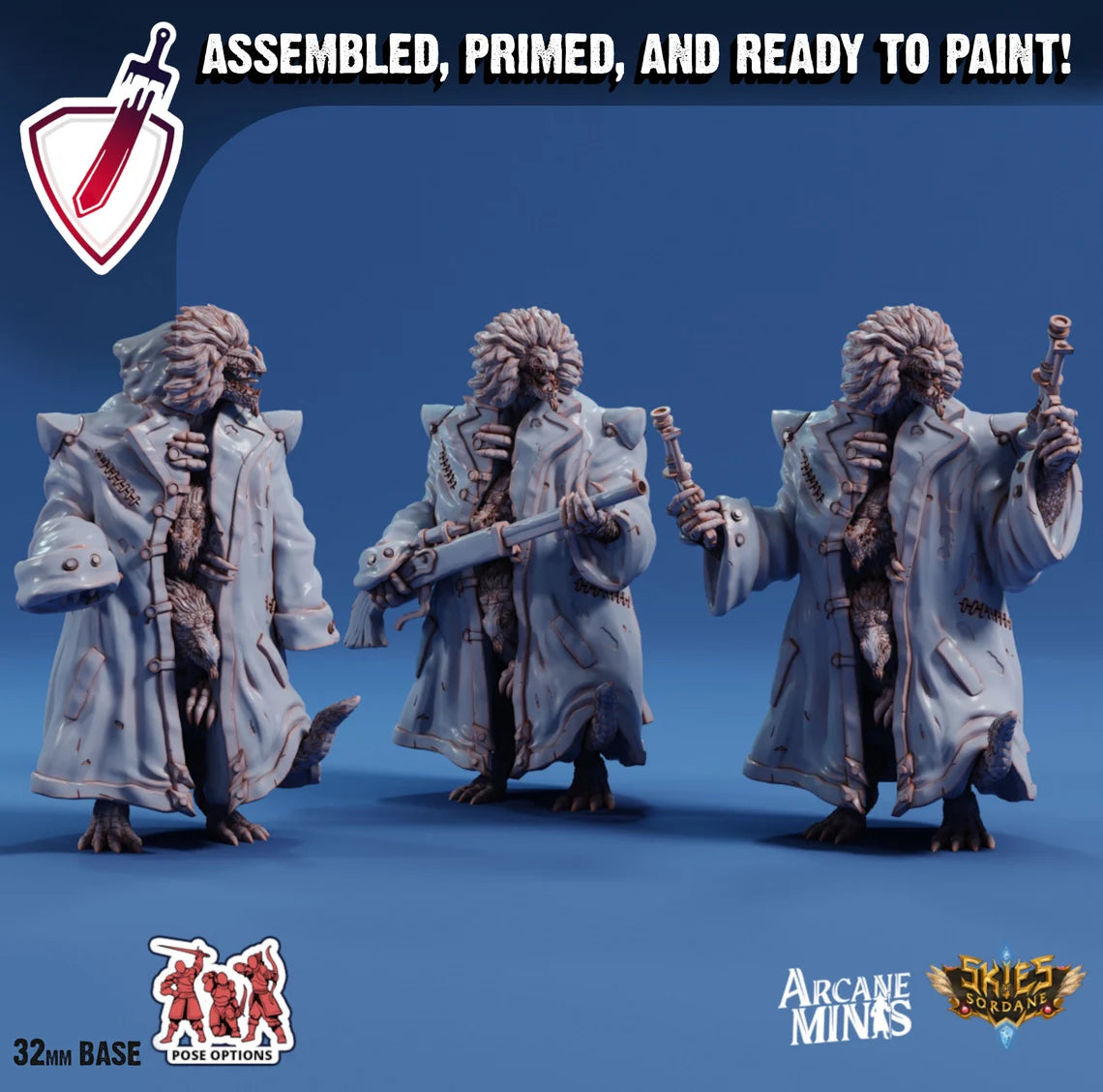 Drekon Infiltrators | Miniatures By Arcane Minis | Great For Tabletop Gaming, D&D, Pathfinder, And Painting | Assembled And Primed - Brush and Battle