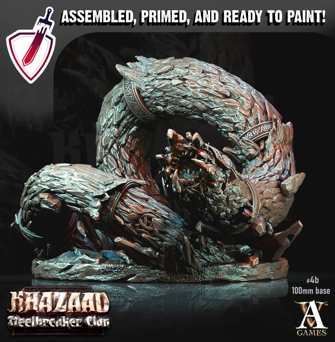 Stonewurm Riders | (Large) Miniatures By Archvillain Games | For Tabletop Gaming, D&D, Pathfinder, And Painting | Assembled And Primed - Brush and Battle