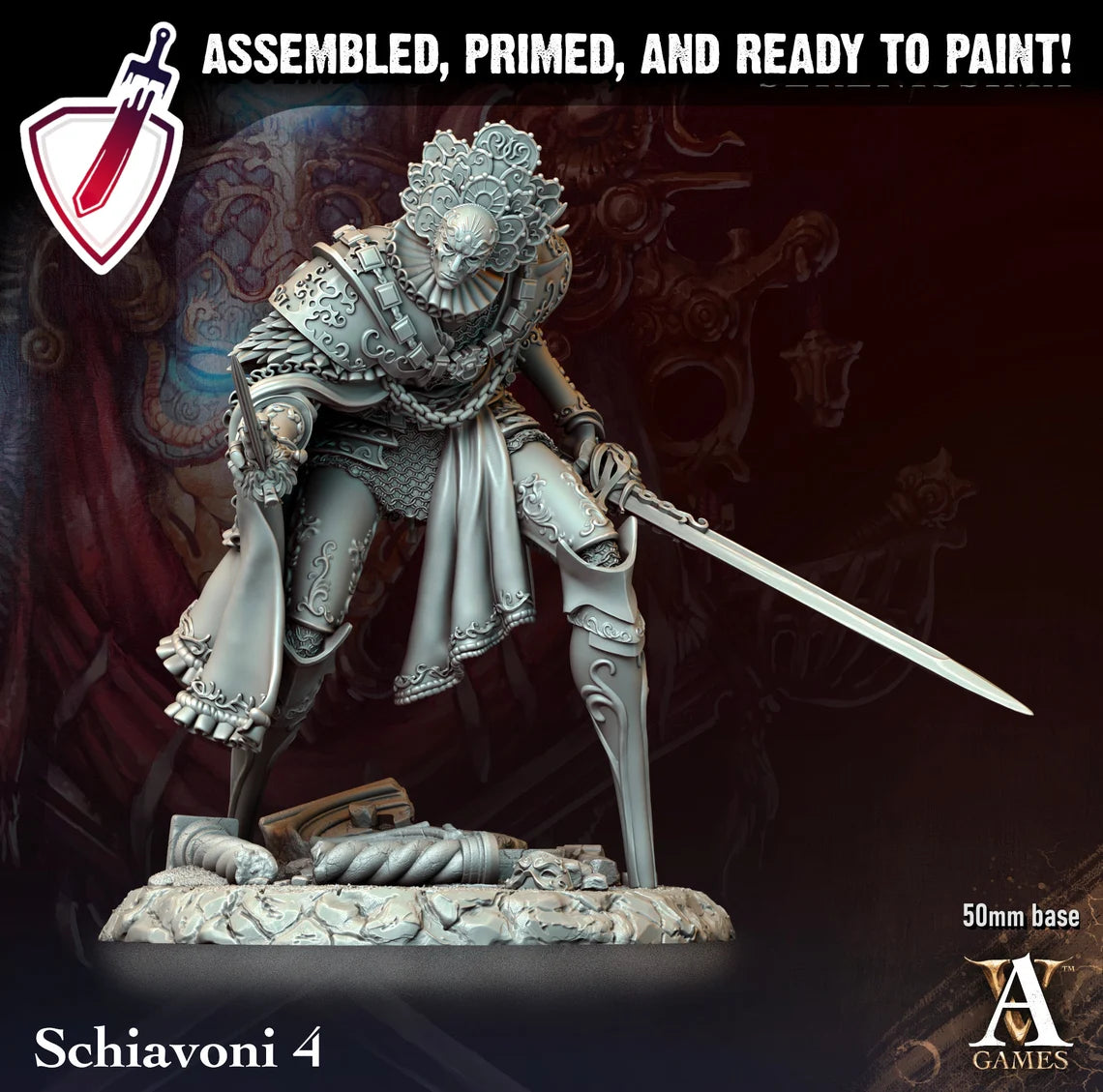 Schiavoni | Miniatures By Archvillain Games | For Tabletop Gaming, D&D, Pathfinder, And Painting | Assembled And Primed - Brush and Battle