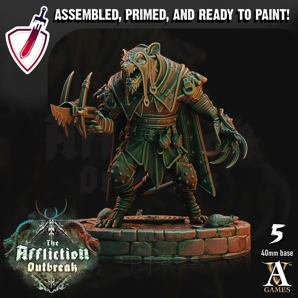Shadow Molars | Miniatures By Archvillain Games | For Tabletop Gaming, D&D, Pathfinder, And Painting | Assembled And Primed - Brush and Battle