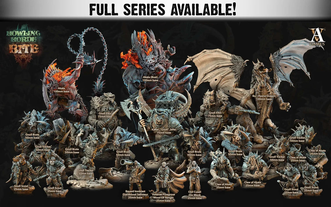 Gnoll Trackers | Miniatures By Archvillain Games | For Tabletop Gaming, D&D, Pathfinder, And Painting | Assembled And Primed - Brush and Battle