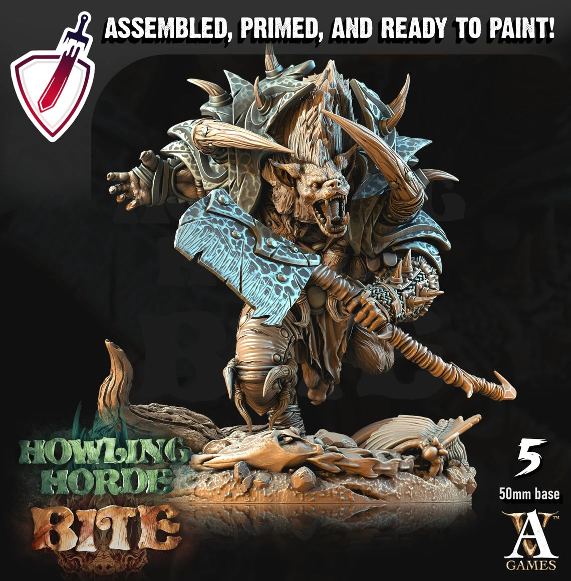 Gnoll Brutes | Miniatures By Archvillain Games | For Tabletop Gaming, D&D, Pathfinder, And Painting | Assembled And Primed - Brush and Battle