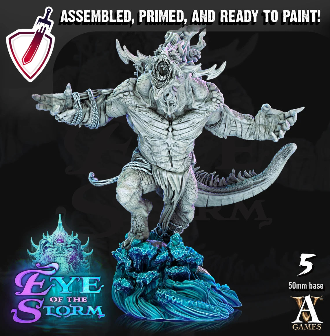 Storm Trolls | Miniatures By Archvillain Games | For Tabletop Gaming, D&D, Pathfinder, And Painting | Assembled And Primed - Brush and Battle