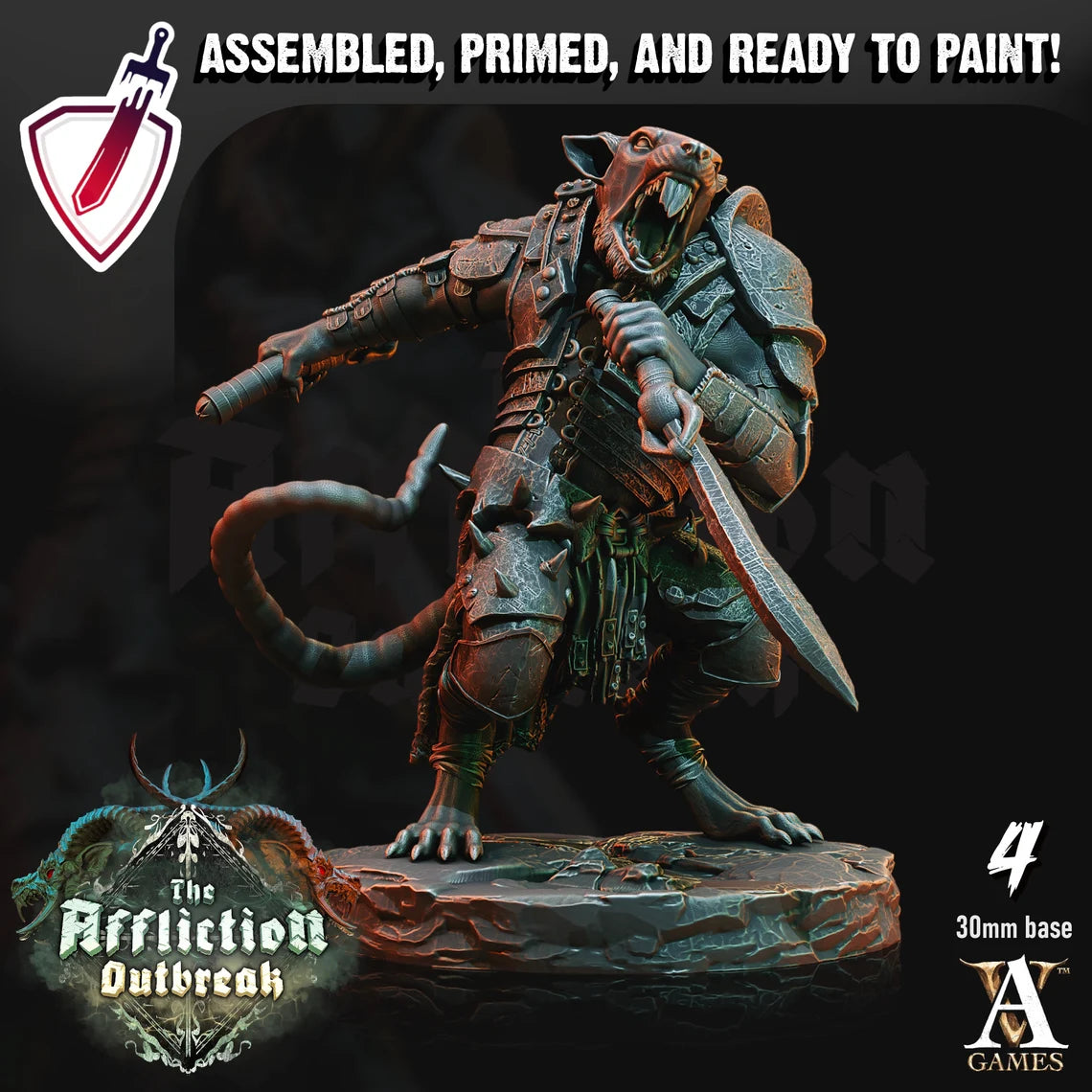 Slumrat Guerillas | Miniatures By Archvillain Games | For Tabletop Gaming, D&D, Pathfinder, And Painting | Assembled And Primed - Brush and Battle
