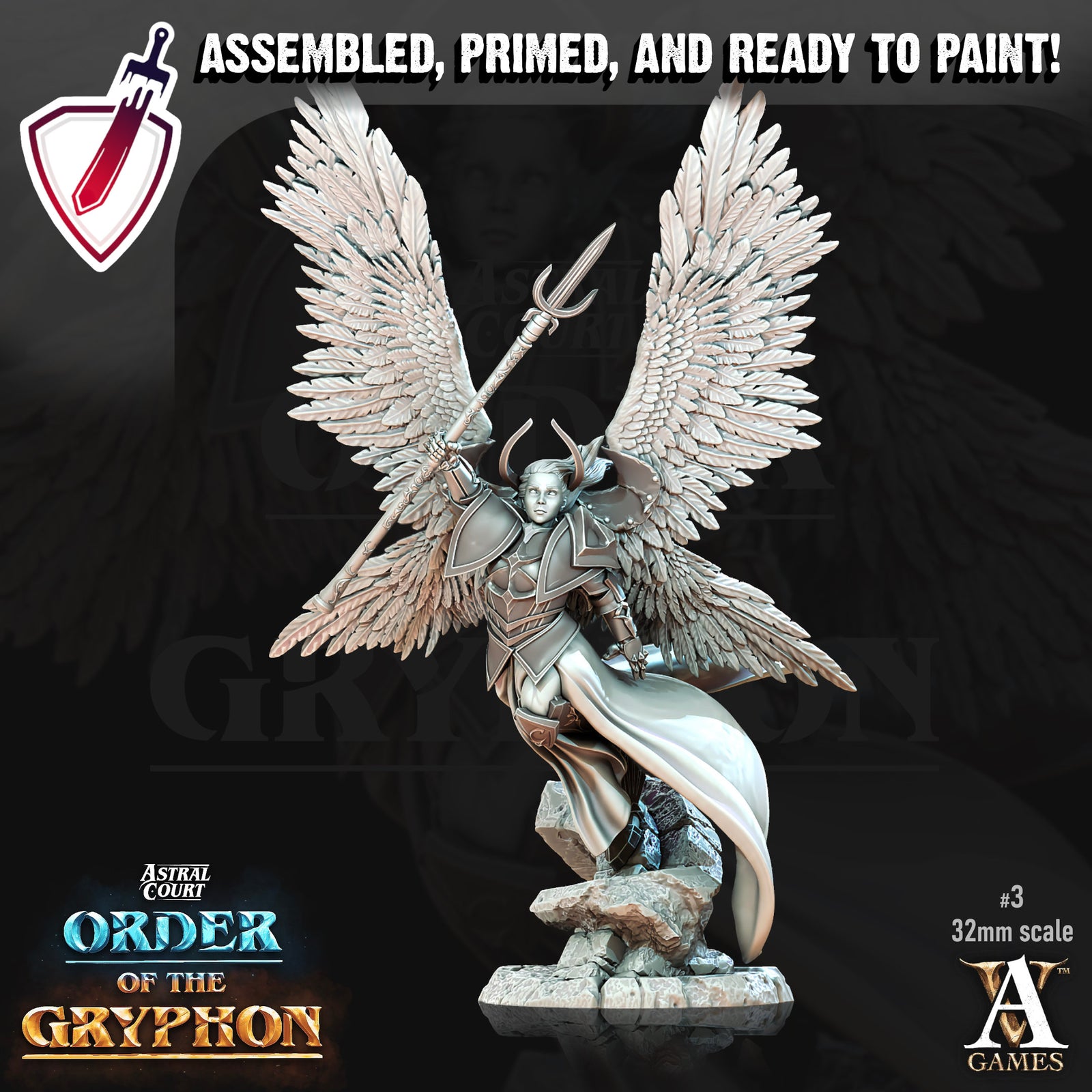 Female Justiciar Angels | Miniatures by Archvillain Games | Resin Mini for Tabletop Gaming, D&D, Pathfinder, Painting | Assembled and Primed - Brush and Battle