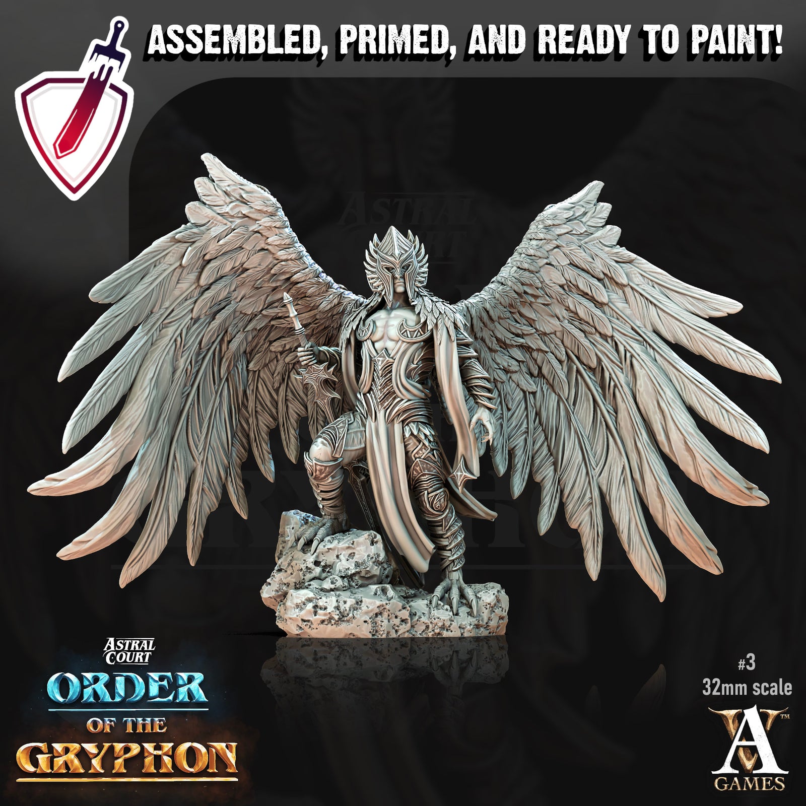 Ucelot Skywardens | Miniatures by Archvillain Games | Resin Mini for Tabletop Gaming, D&D, Pathfinder, Painting | Assembled and Primed - Brush and Battle