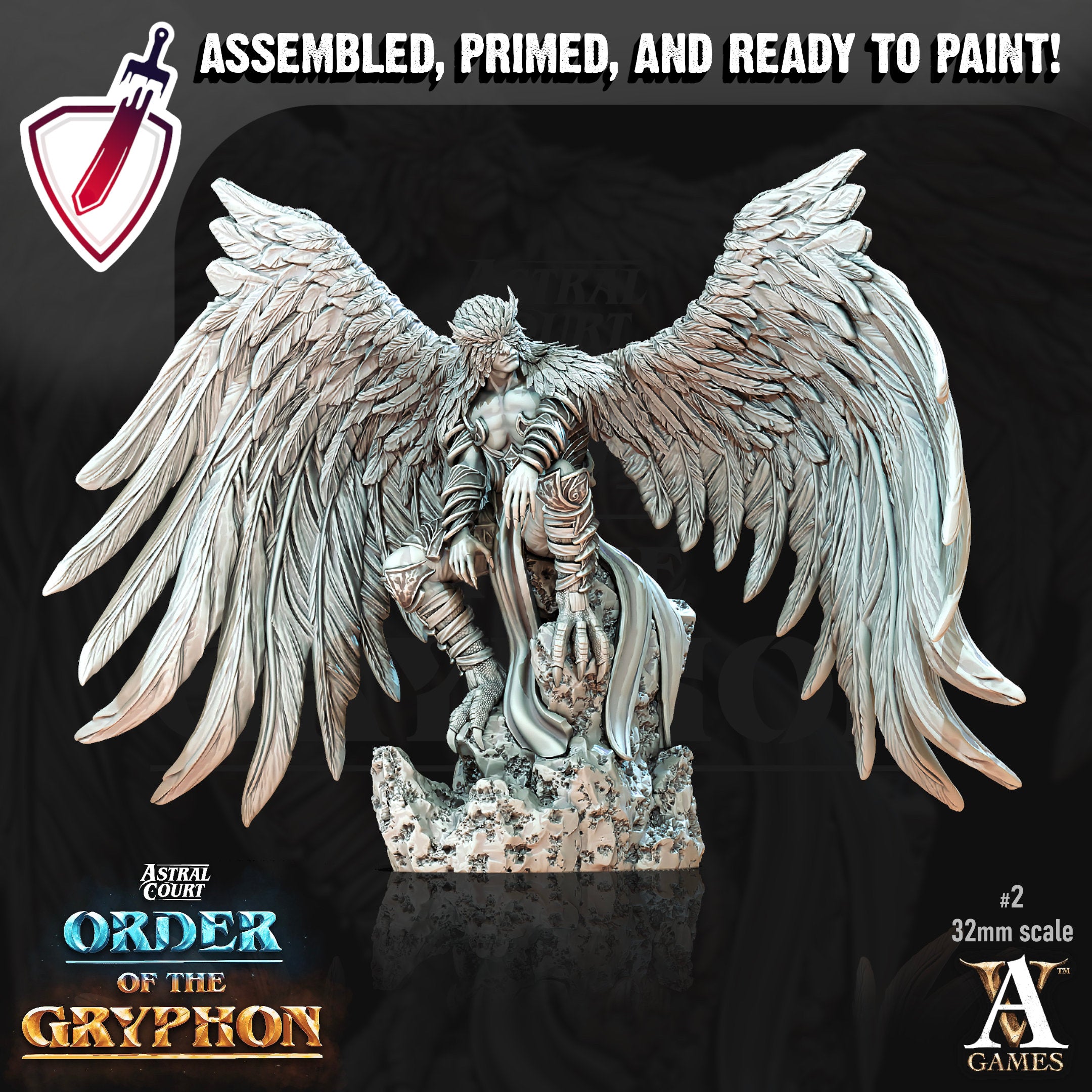 Ucelot Skywardens | Miniatures by Archvillain Games | Resin Mini for Tabletop Gaming, D&D, Pathfinder, Painting | Assembled and Primed - Brush and Battle