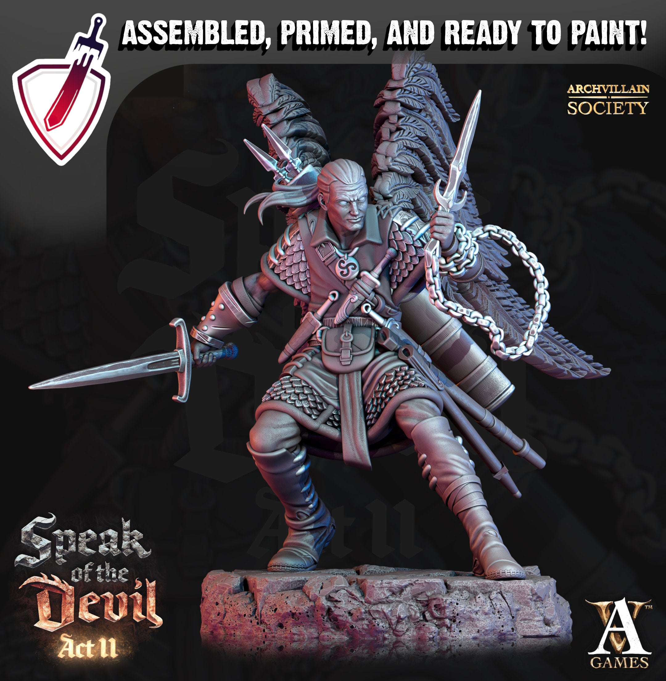Heroes Vol. XIII | Miniatures by Archvillain Games | Resin mini for tabletop gaming, D&D, Pathfinder, painting | Assembled and Primed - Brush and Battle