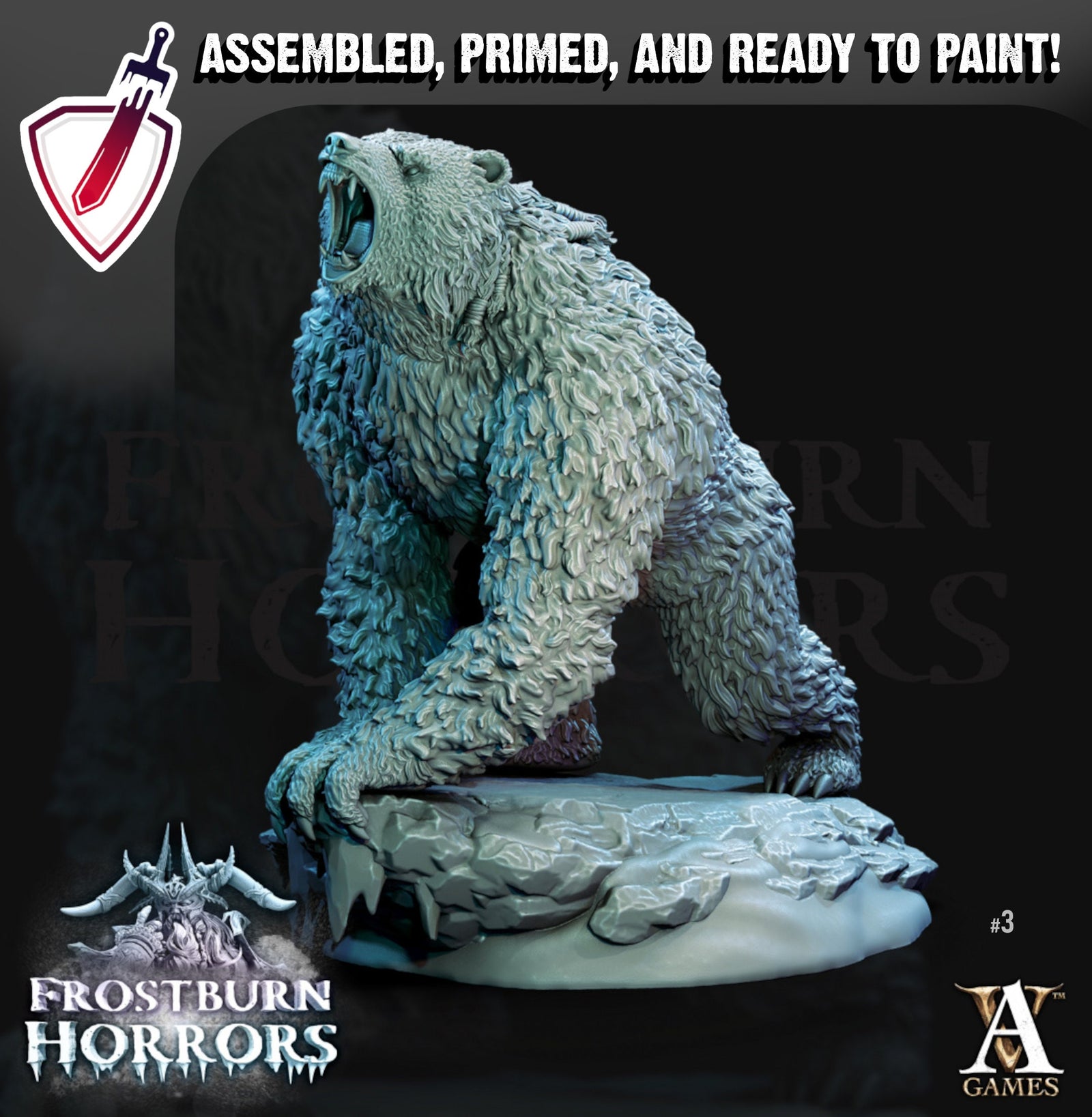 Bear Vanguard | Miniatures by Archvillain Games | Resin Mini for Tabletop Gaming, D&D, Pathfinder, Painting | Assembled and Primed - Brush and Battle