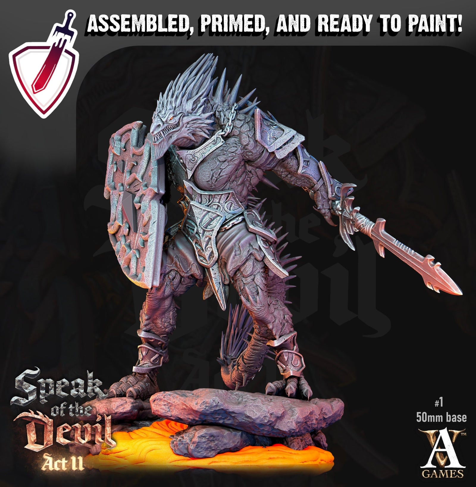 Terebrian Devil | Miniatures by Archvillain Games | Resin Mini for Tabletop Gaming, D&D, Pathfinder, Painting | Assembled and Primed - Brush and Battle